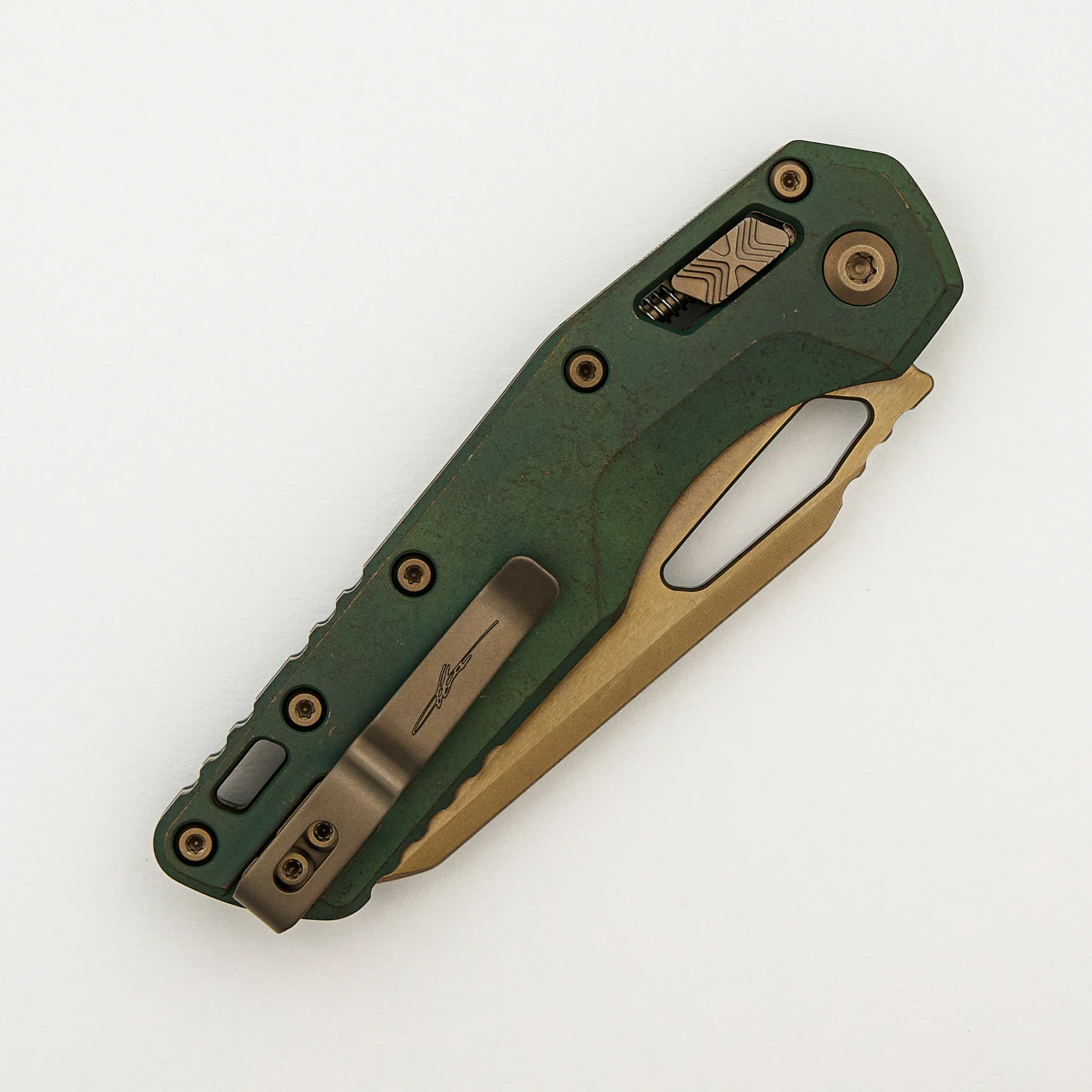 "Marfione Select" MSI - RAM-LOK - Bronzed Stonewash Finish Antique Green Anodized Slab Side Titanium W/ Bronze Titanium Accent - Image 4