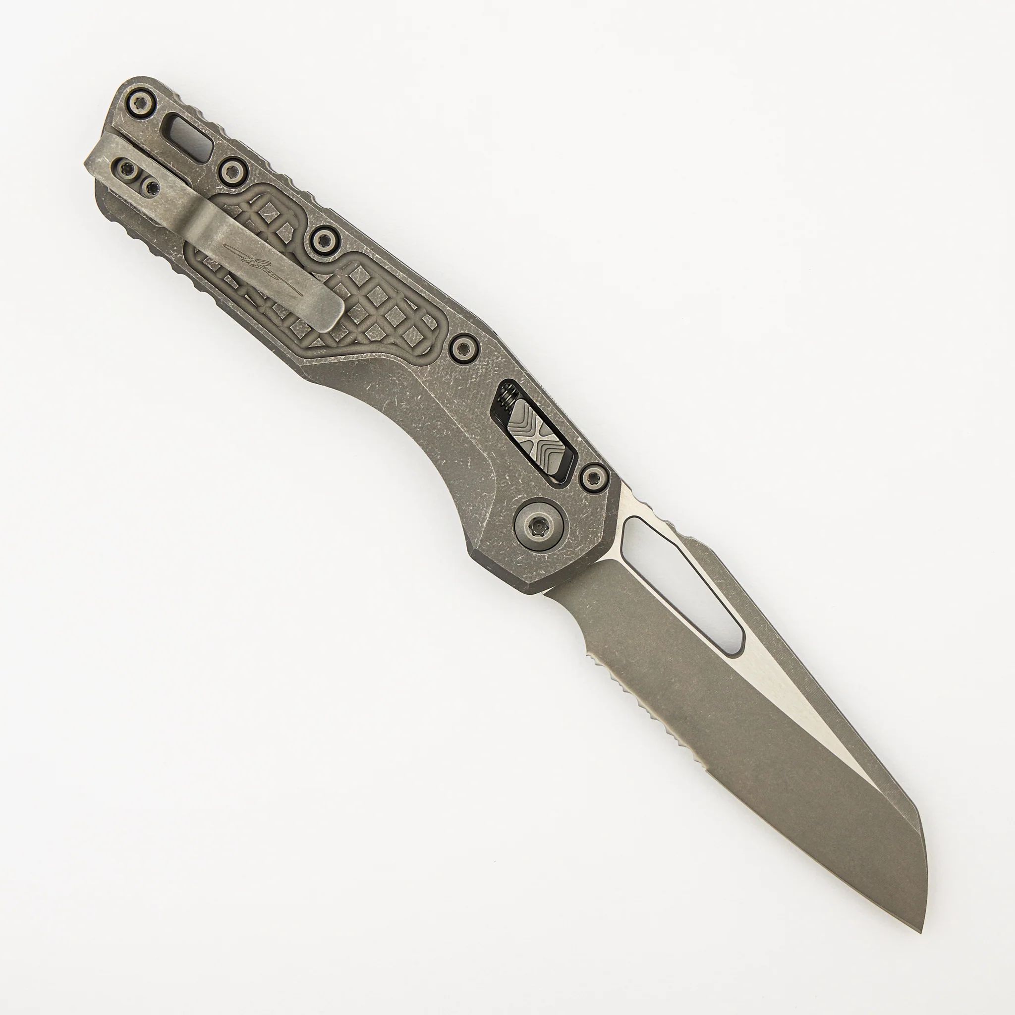 "Marfione Select" MSI - RAM-LOK - Partial Serrated Apocalyptic Finish Frag Pattern Titanium 210-11APFRMS1 - Image 2