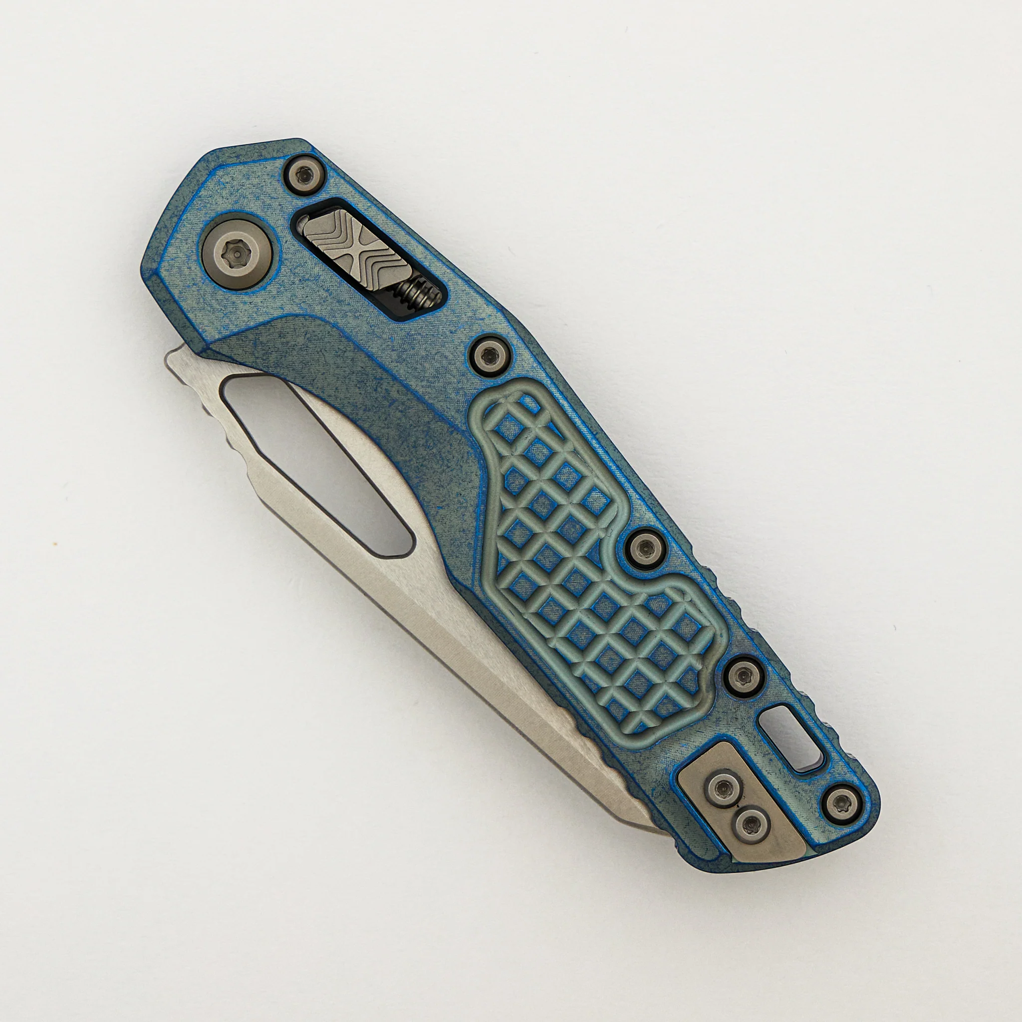"Marfione Select" MSI - RAM-LOK - Stonewash Finish Ice Blue Anodized Frag Pattern Titanium W/ Blue Titanium Accent 210-10FRMS6 - Image 3