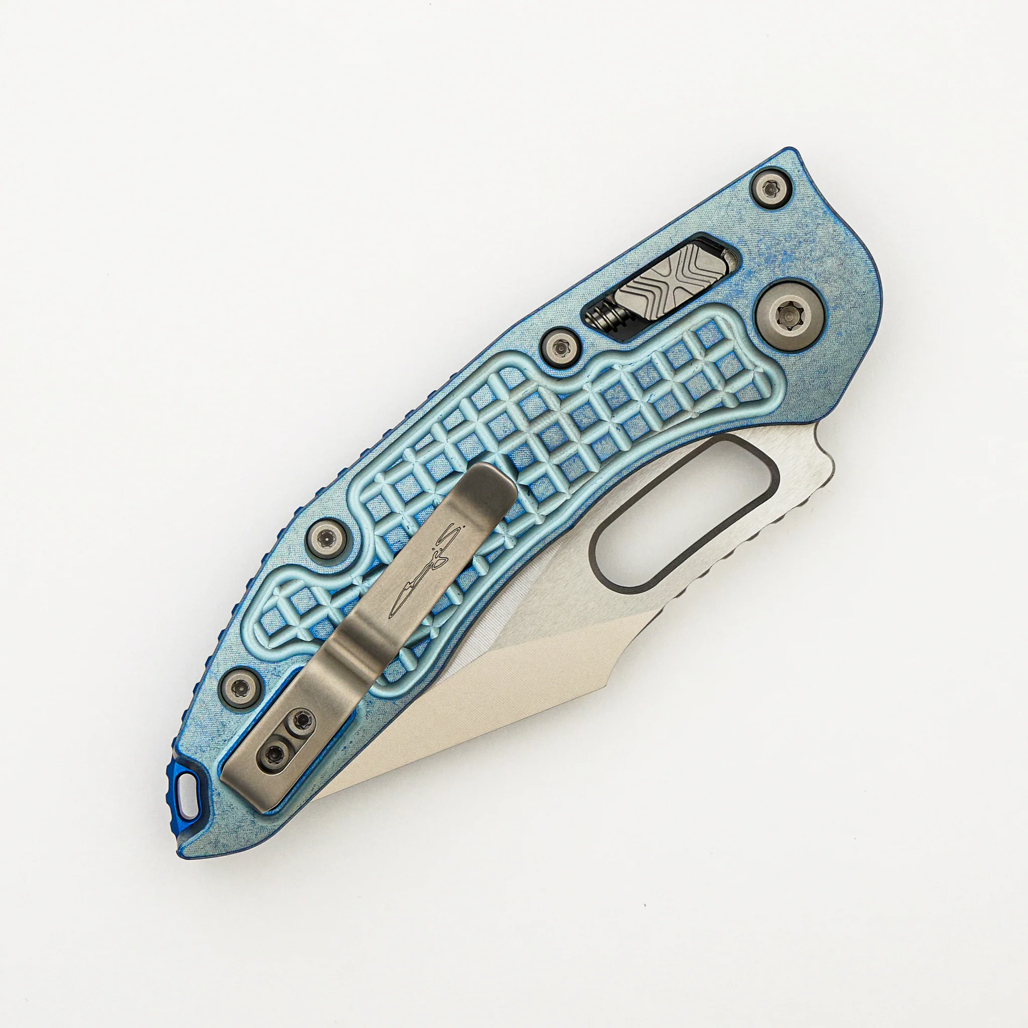 "Marfione Select" Stitch - RAM-LOK Stonewash Finish Ice Blue Anodized Frag Pattern Titanium W/ Blue Titanium Accent 169RL-10FRMS6 - Image 4