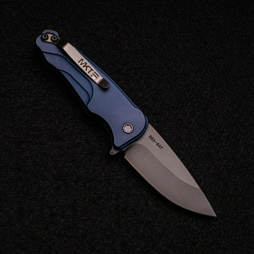 Smooth Criminal – Blue Aluminum Handle – Black PVD S35VN Blade - Image 2