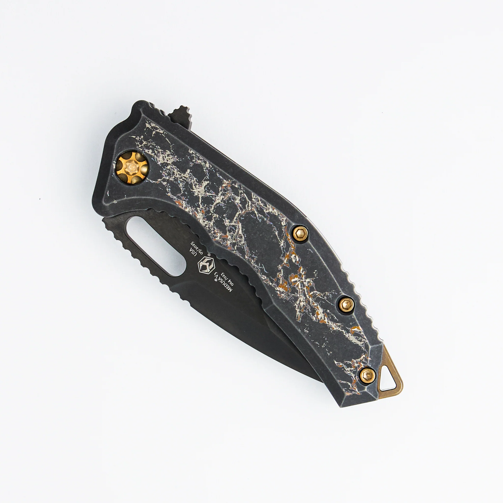 Medusa Manual - Tanto DLC - Black Marble Titanium Handle - Image 3
