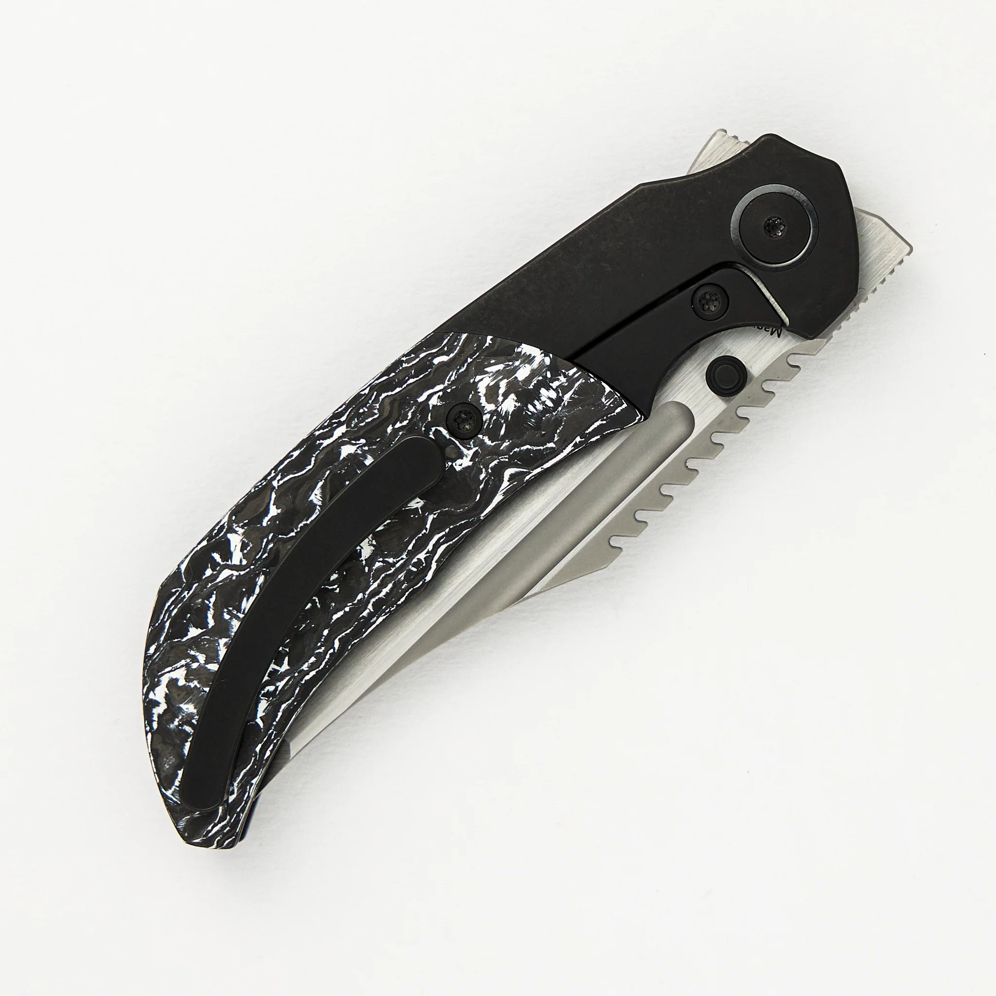 Mini Ultimatum - Hand Rub MagnaCut Blade Grind No. 2 - White TechnoCarbo/Black PVD Titanium - Image 4