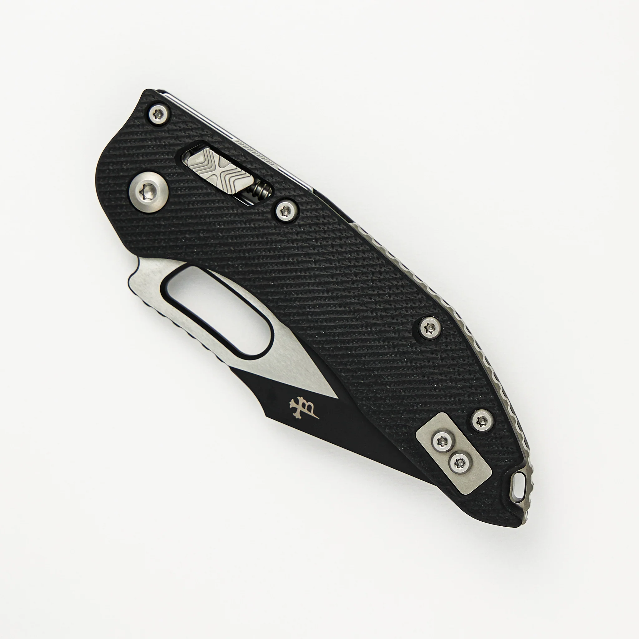 Stitch – RAM-LOK S/E Fluted G-10 Black Partial Serrated 169RL-2 FLGTBK (Borka Blades Design) - Image 3