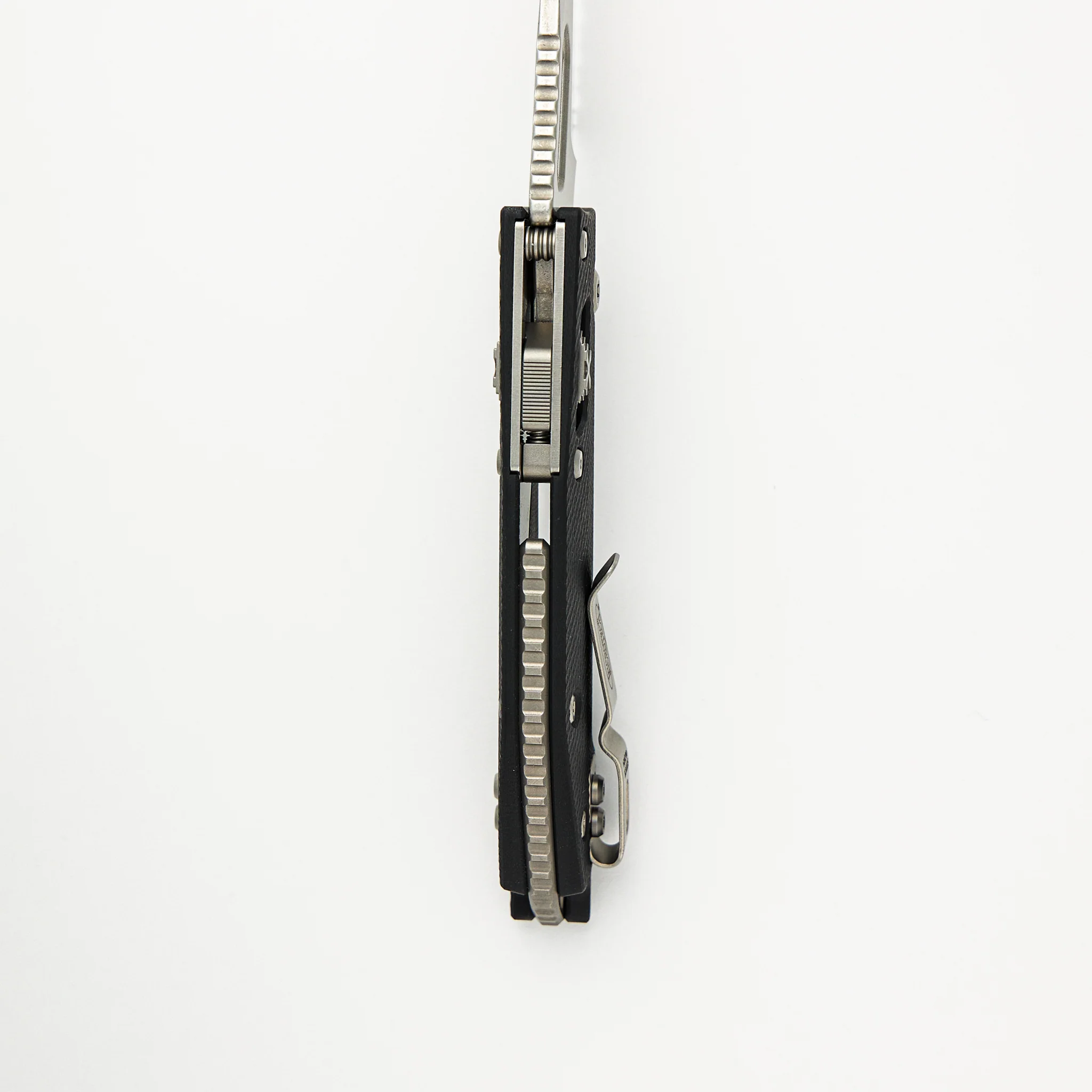 Stitch – RAM-LOK S/E Fluted G-10 Black Stonewash Partial Serrated 169RL-11 FLGTBK (Borka Blades Design) - Image 7