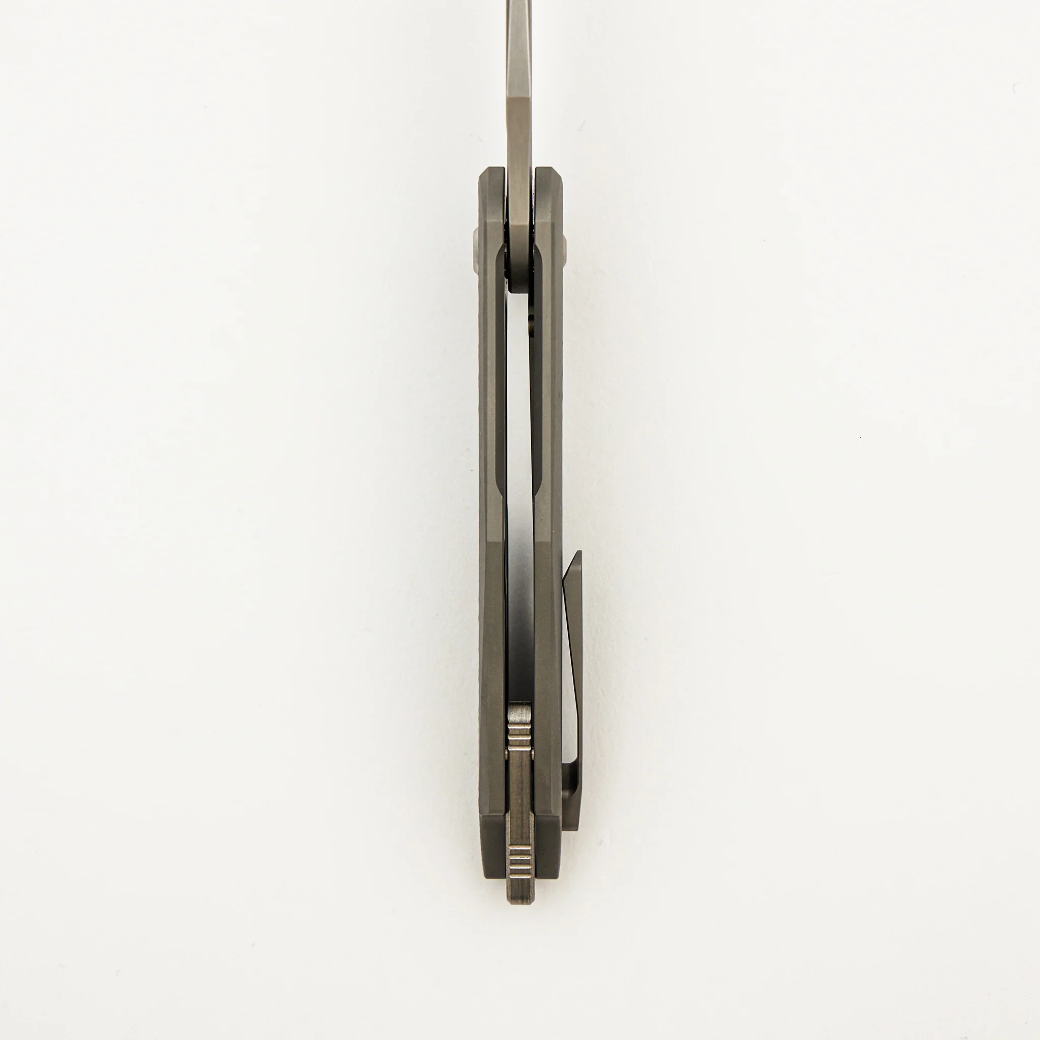 Mini Arius - Patterned Titanium Handle - Silver Hardware - Burnished W/ Polished Flats M390 Blade - Image 7