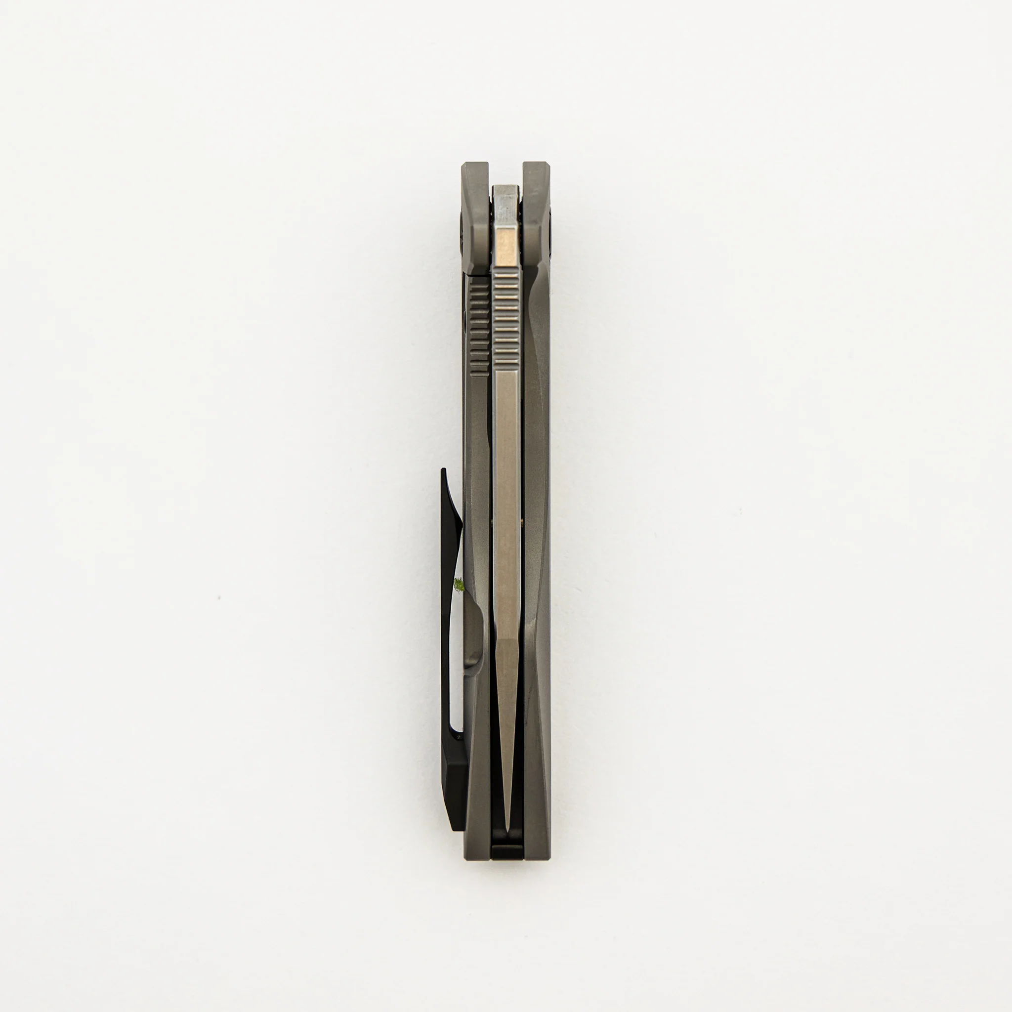 Mini Goblin - Smooth Titanium Handle - DLC Hardware - Brightwashed W/ Polished Flats M390 Blade - Image 5