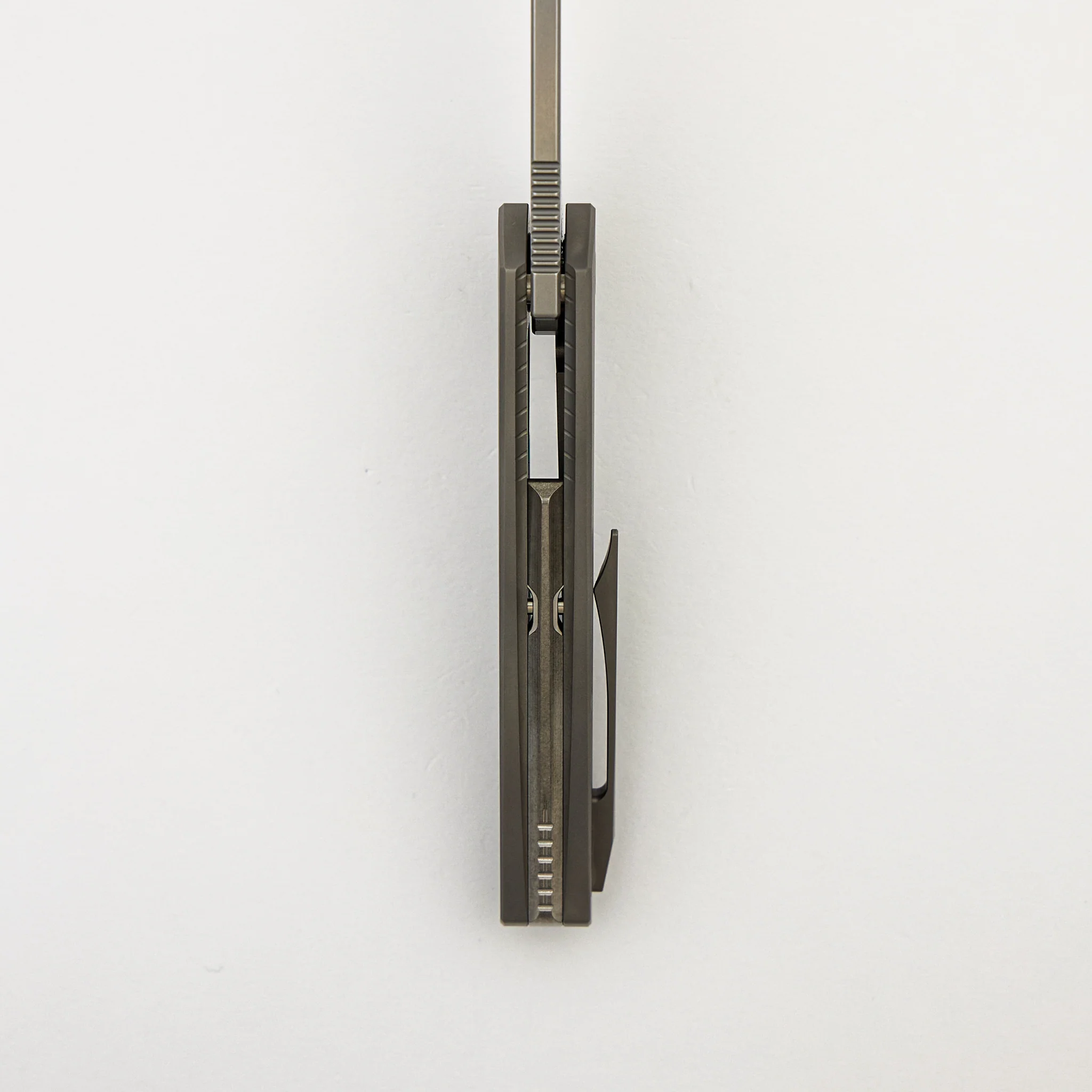 Mini Goblin - Smooth Titanium Handle - Silver Hardware - Burnished w/ Polished Flats M390 Blade - Image 7