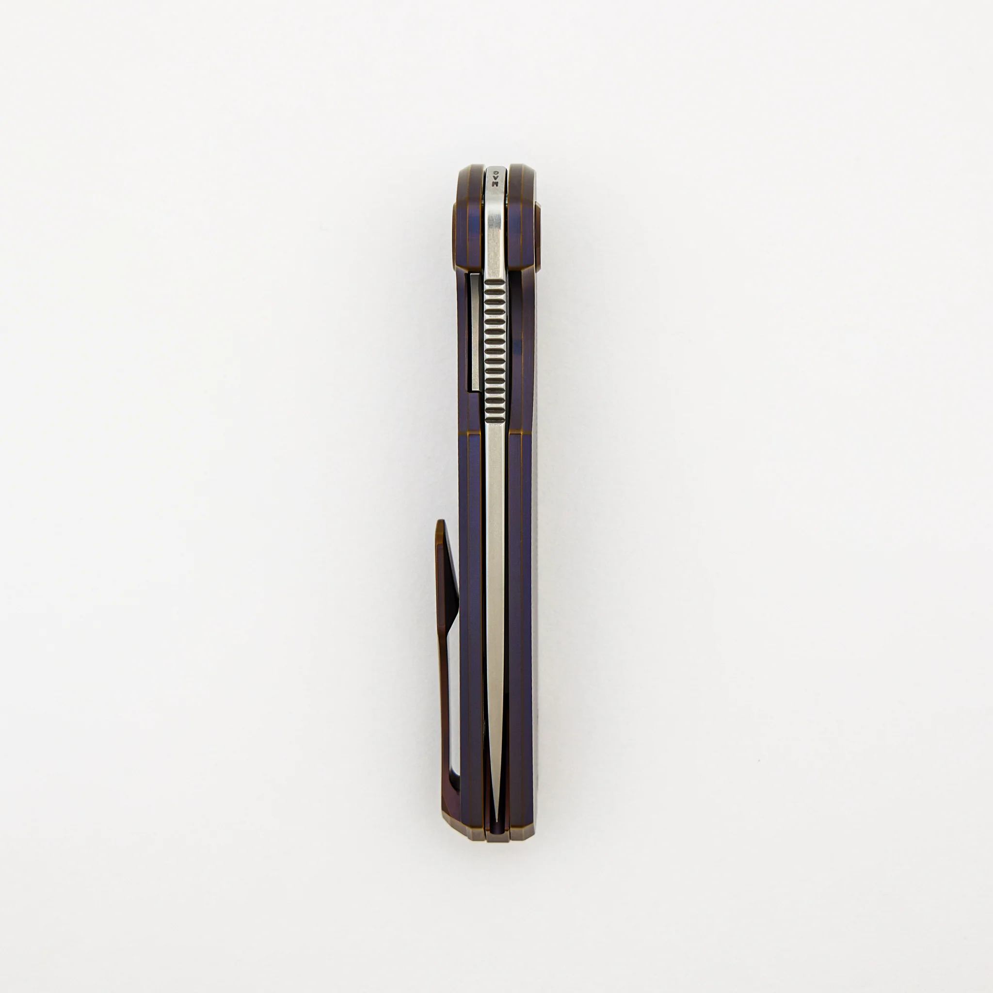 Morpheus Liner Lock - Pinstripes/Burnished/Anodized Titanium Handle - Stonewashed MagnaCut Blade - Image 5
