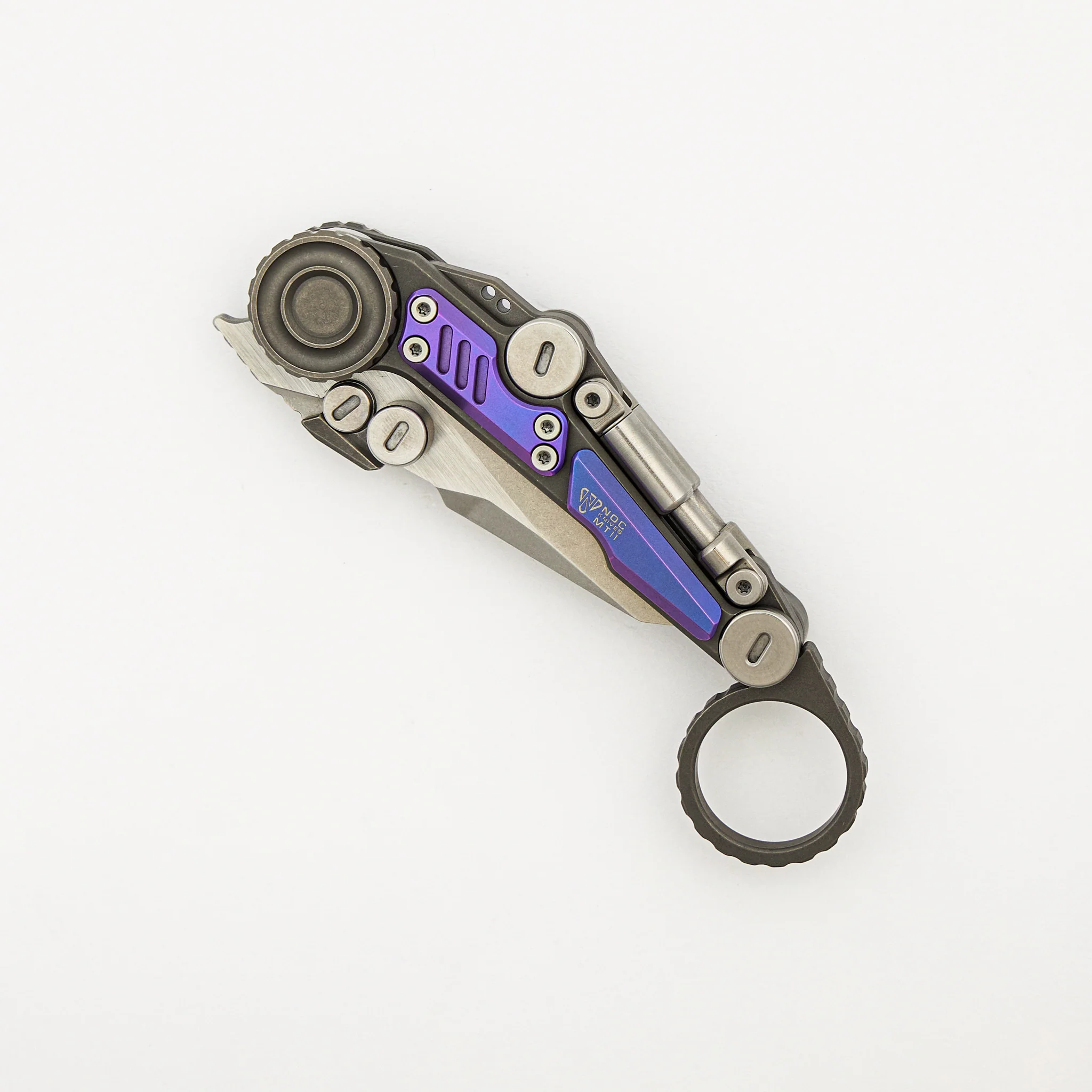 MT-11 Shuukaku - Stonewash/Purple Anodized Titanium Handle - M390 Blade - Image 3