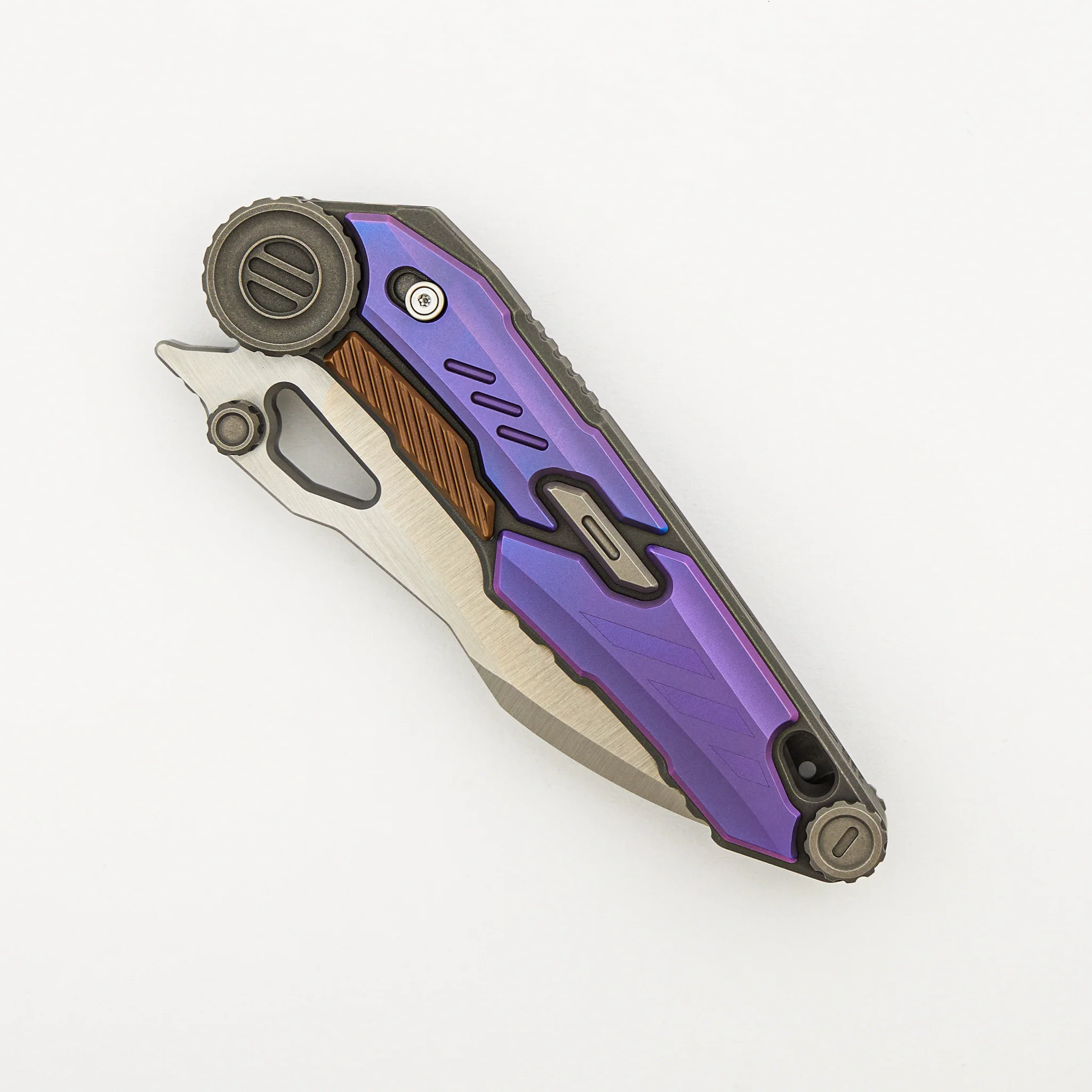 MTSS - Stonewash/Purple/Bronze Anodized Titanium Handle - Vanax Blade - Image 3
