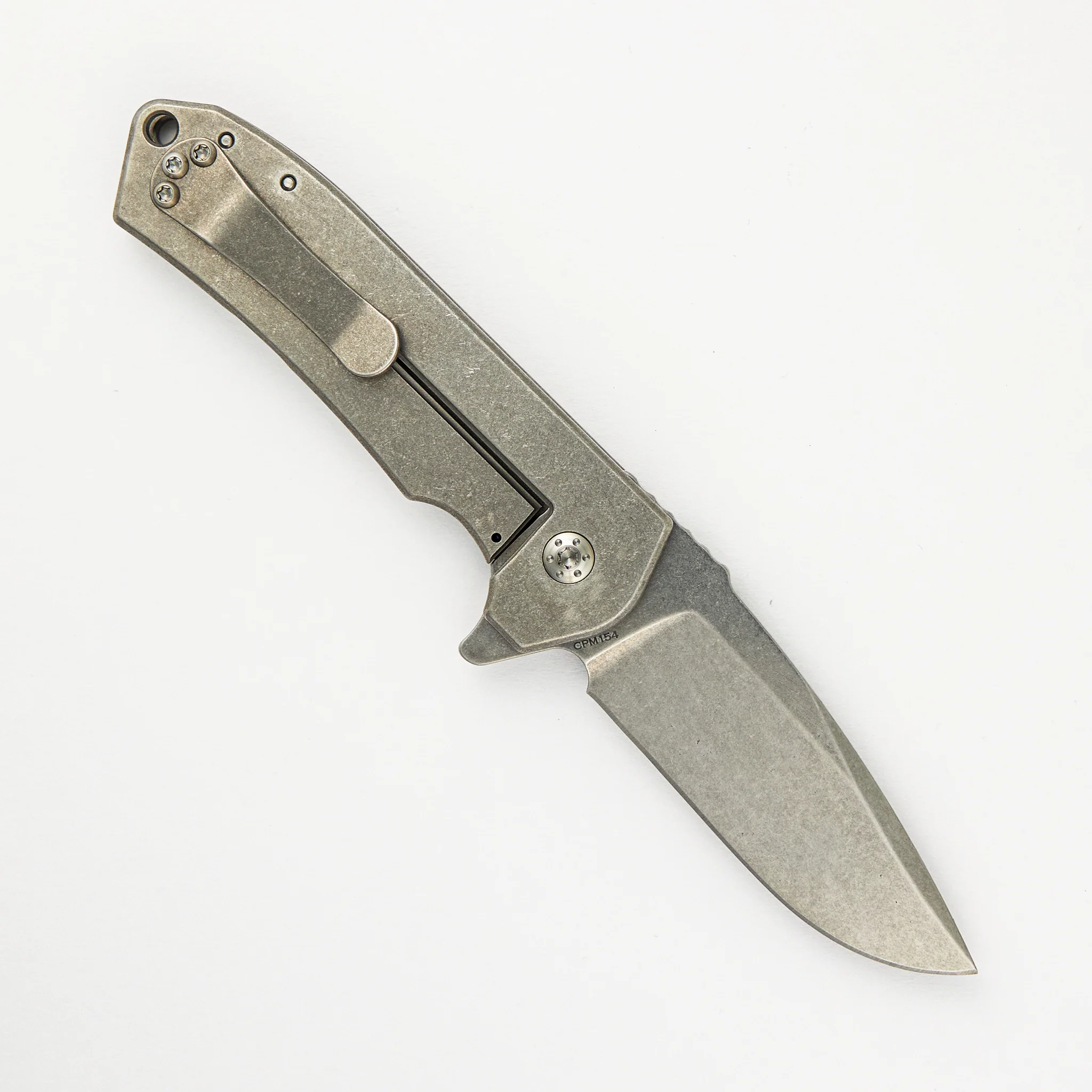 Ultra4 Folder - Titanium Handle - Honey Badger - Blackened Tumbled - Image 2