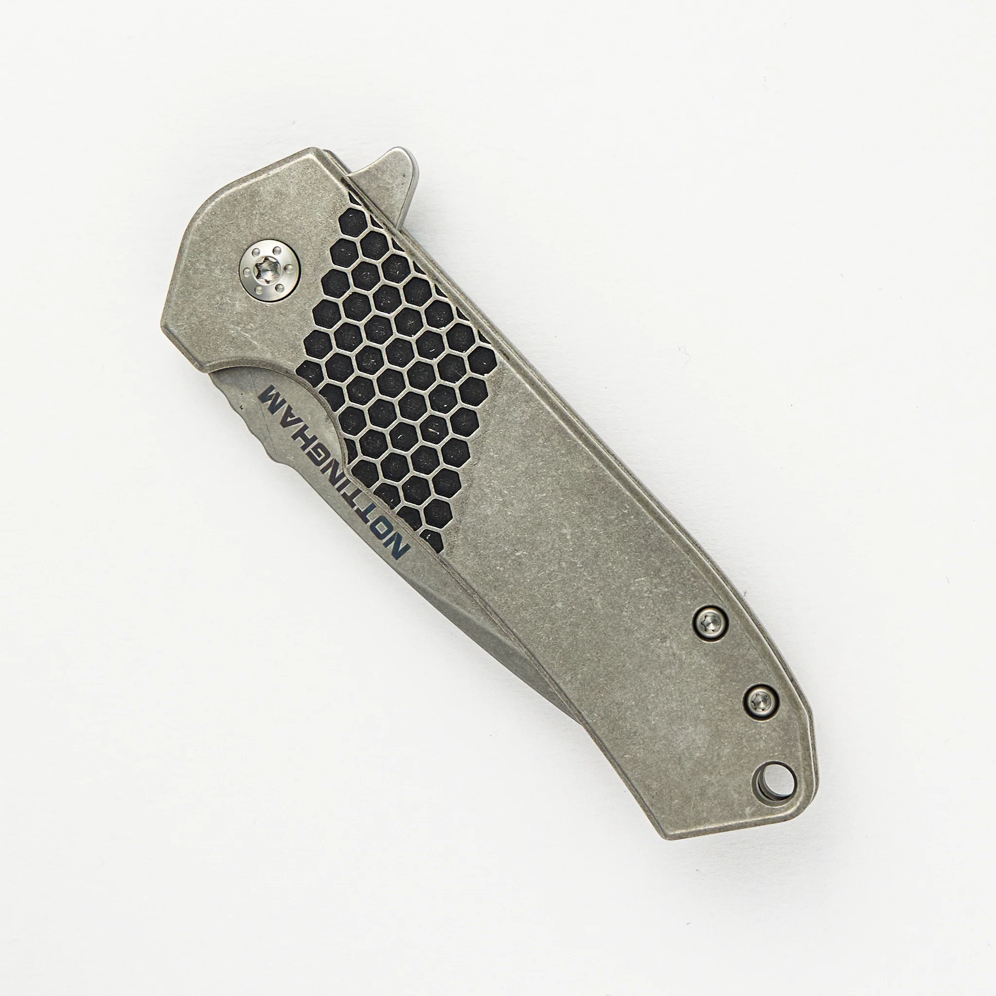 Ultra4 Folder - Titanium Handle - Honey Badger - Blackened Tumbled - Image 3