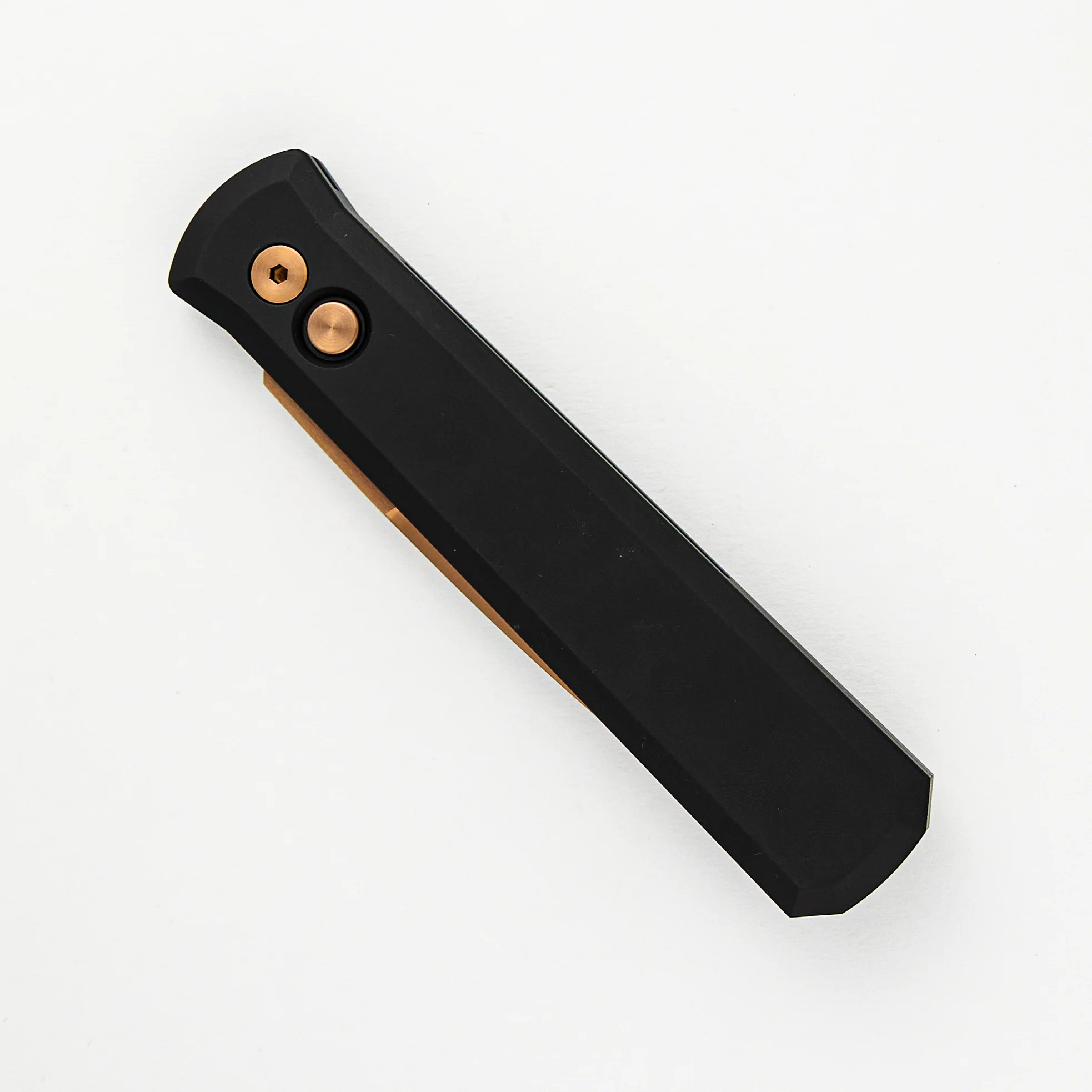 GODFATHER – Solid Black Handle – Rose Gold 154CM Plain Edge Blade 921-RG - Image 3