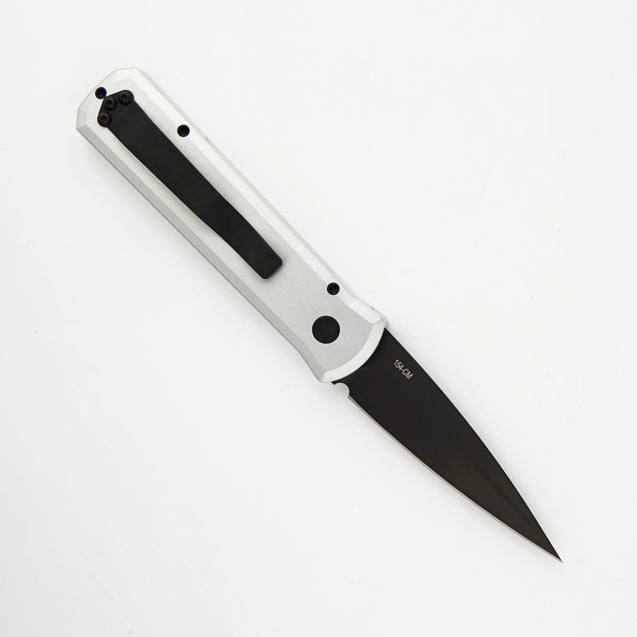 Godson – Solid Satin Silver Handle – DLC Black Blade & Hardware 721-SILVER - Image 2