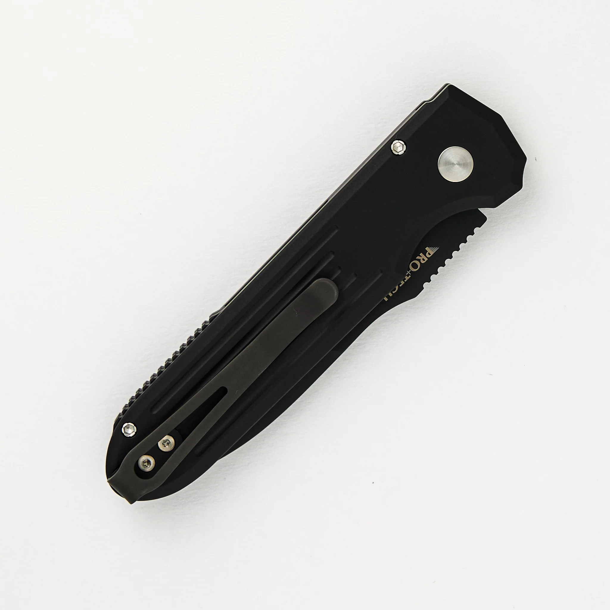 PDW Invictus Auto – Black Handle – Red G10 Push Button – CPM Magnacut Black DLC Blade 1805 - Image 4