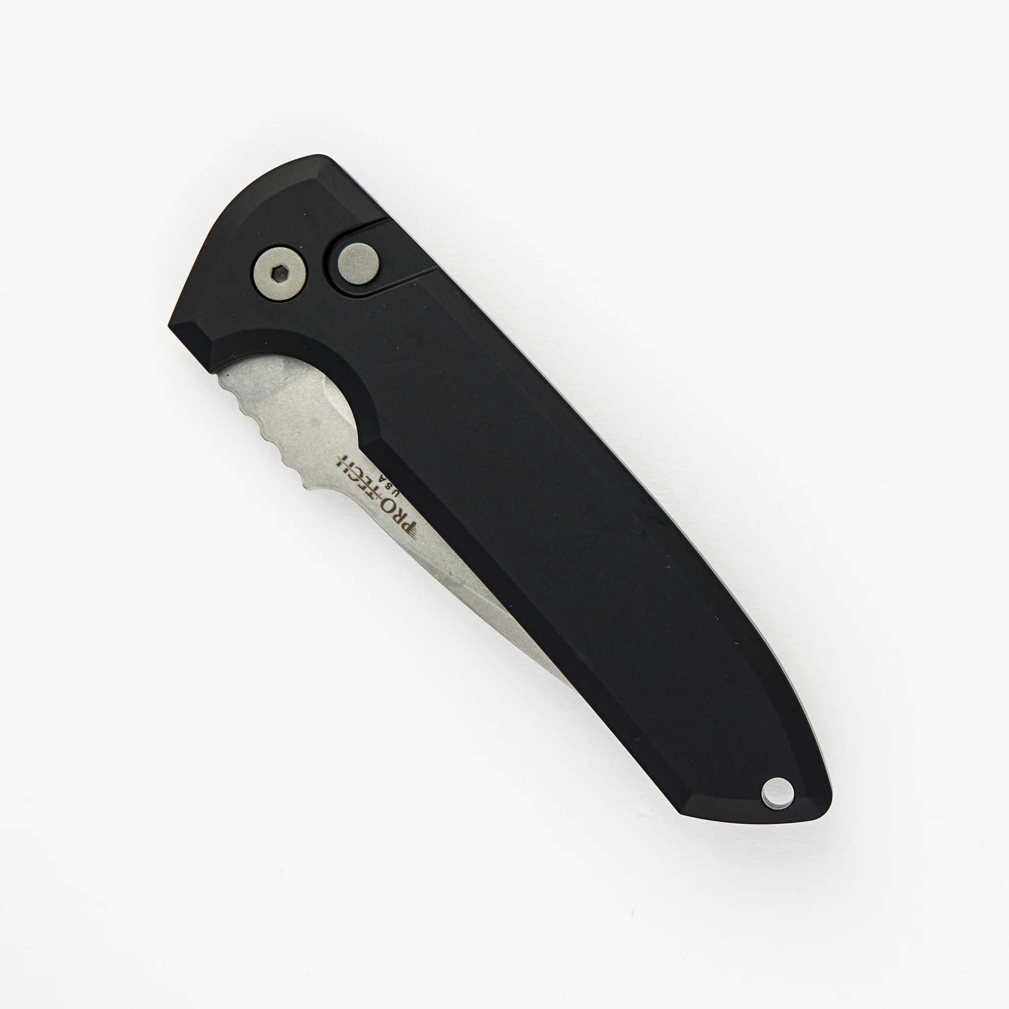 Rockeye Auto – Solid Black Handle – Stonewash CPM-S35VN Blade LG301 - Image 3