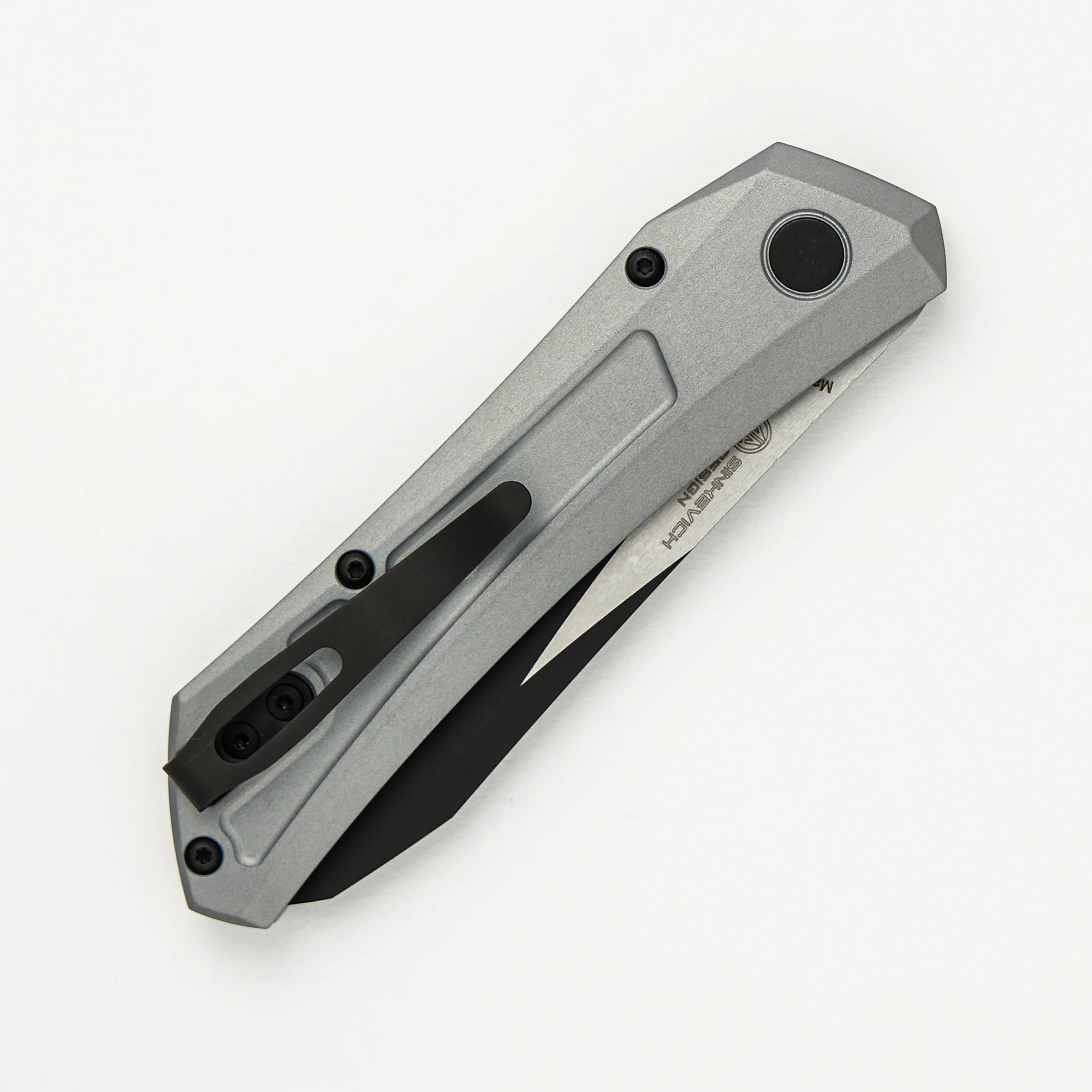 Oligarch - 2024.BLADEWEST.05 - Solid Grey Handle - 2-Tone DLC MagnaCut Blade (Sinkevich Design) - Image 4