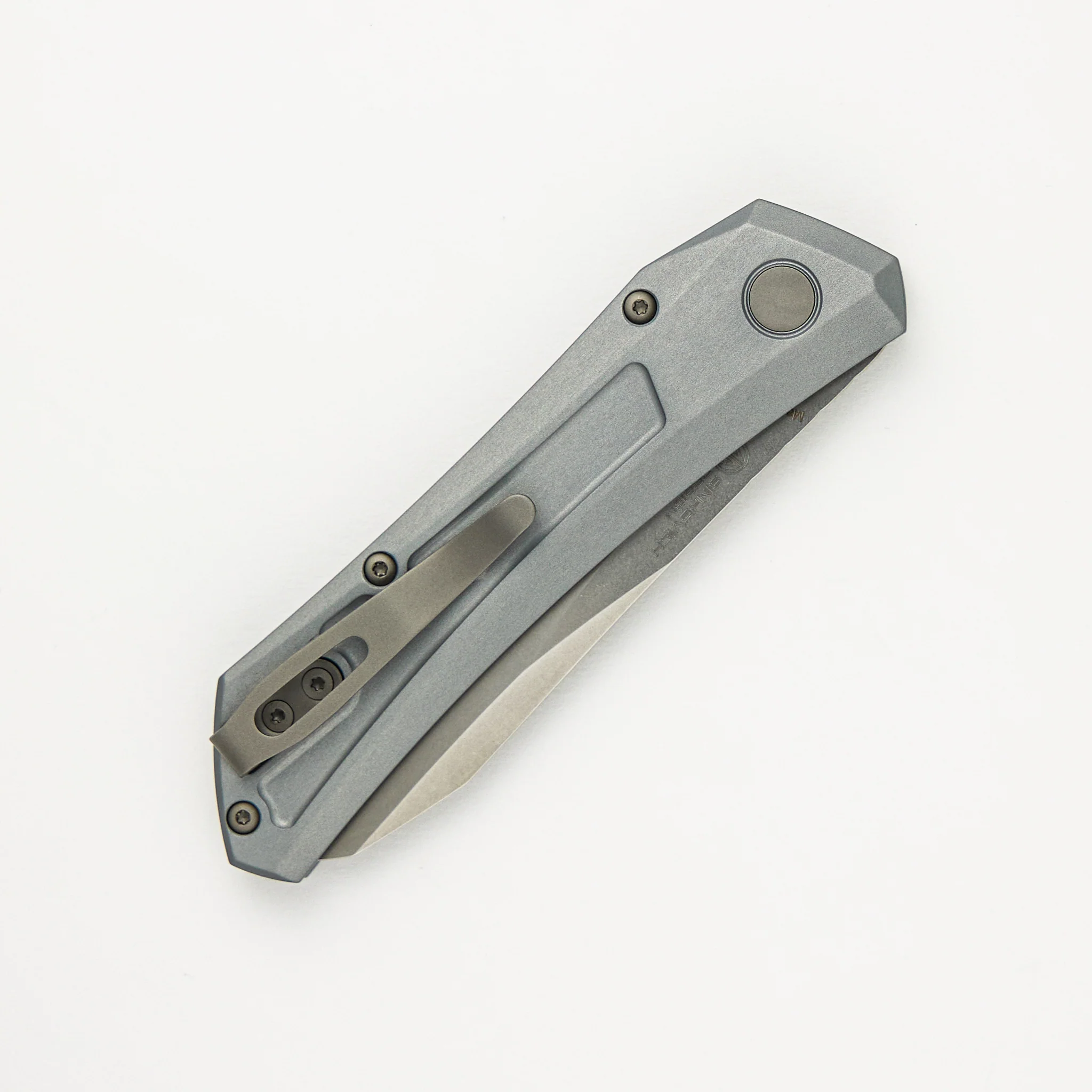 Oligarch - Grey Aluminum Handle - Stonwashed MagnaCut Blade - DS101-GREY (Sinkevich Design) - Image 4