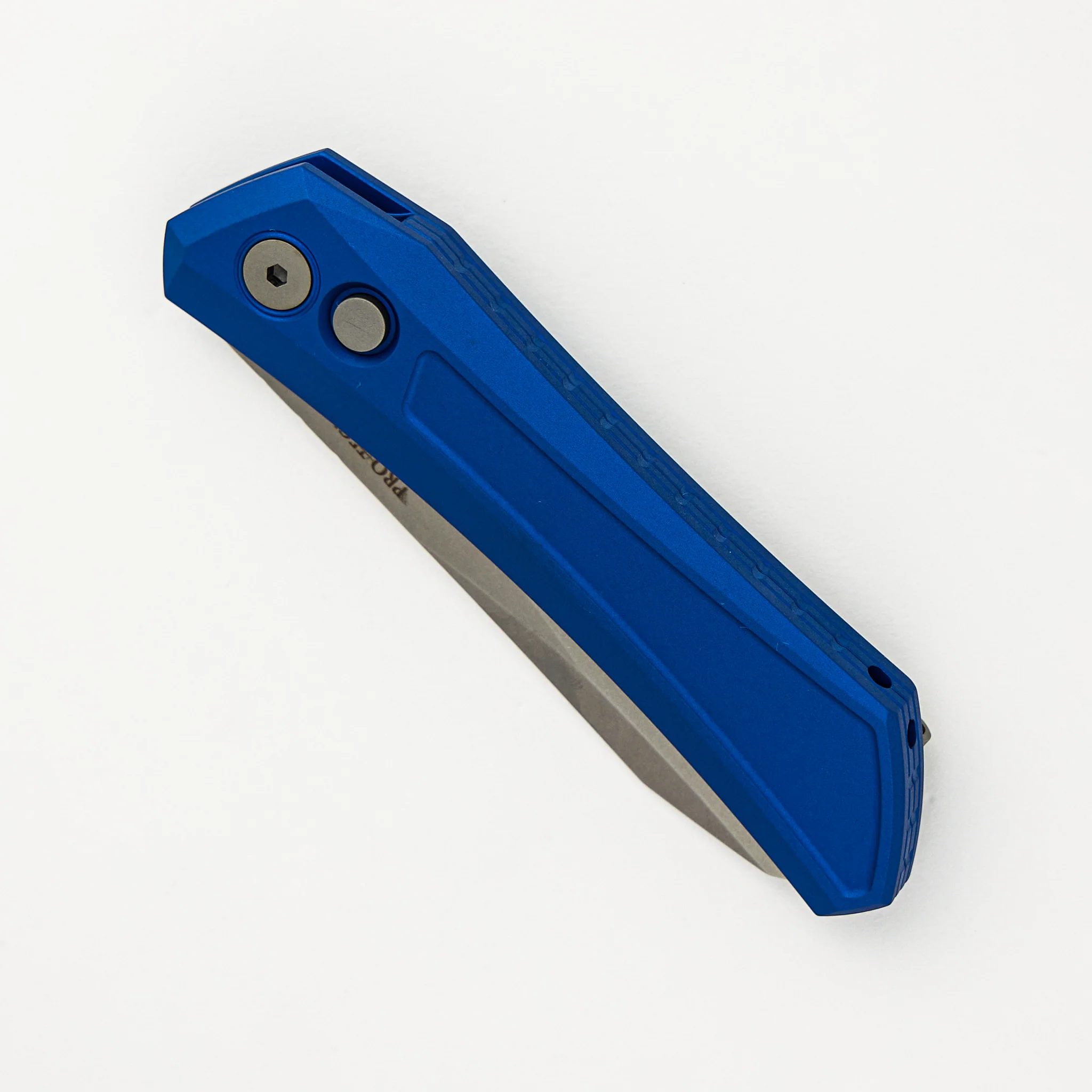 Oligarch - Blue Aluminum Handle - Stonwashed MagnaCut Blade DS101-BLUE (Sinkevich Design) - Image 3