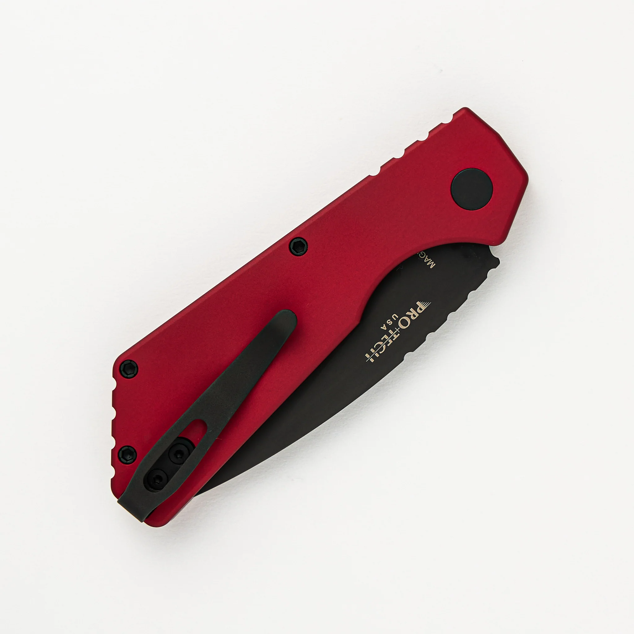 Strider PT+ Auto PT203-Red – Red Aluminum Handle - DLC Black MagnaCut Blade - Image 4