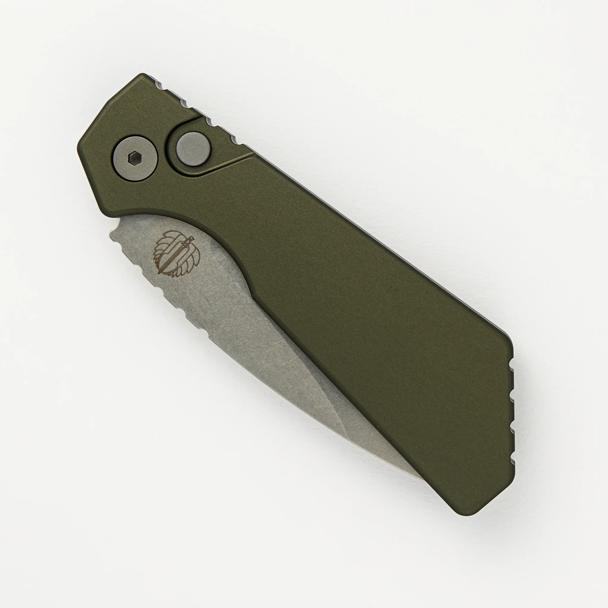 Strider PT Auto – Solid Green Handle Stonewash Magnacut Blade PT201-GREEN - Image 3