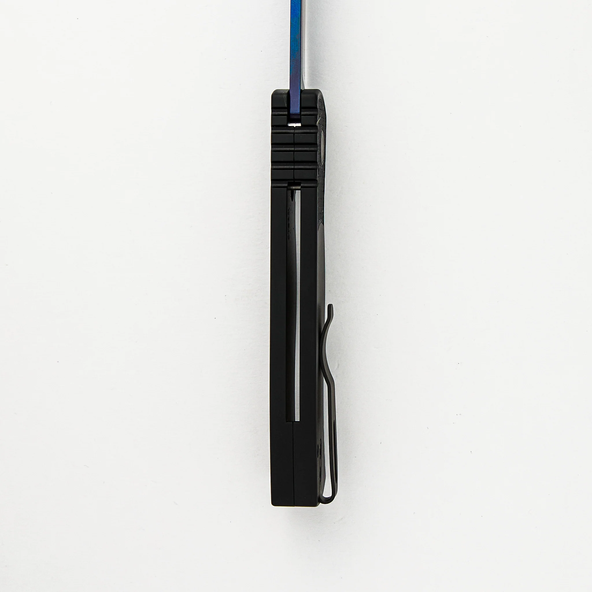 Tactical Response 2 - Black Handle With Textured Corners - Abalone Push Button - Sapphire Blue MagnaCut Blade T203-SB - Image 7