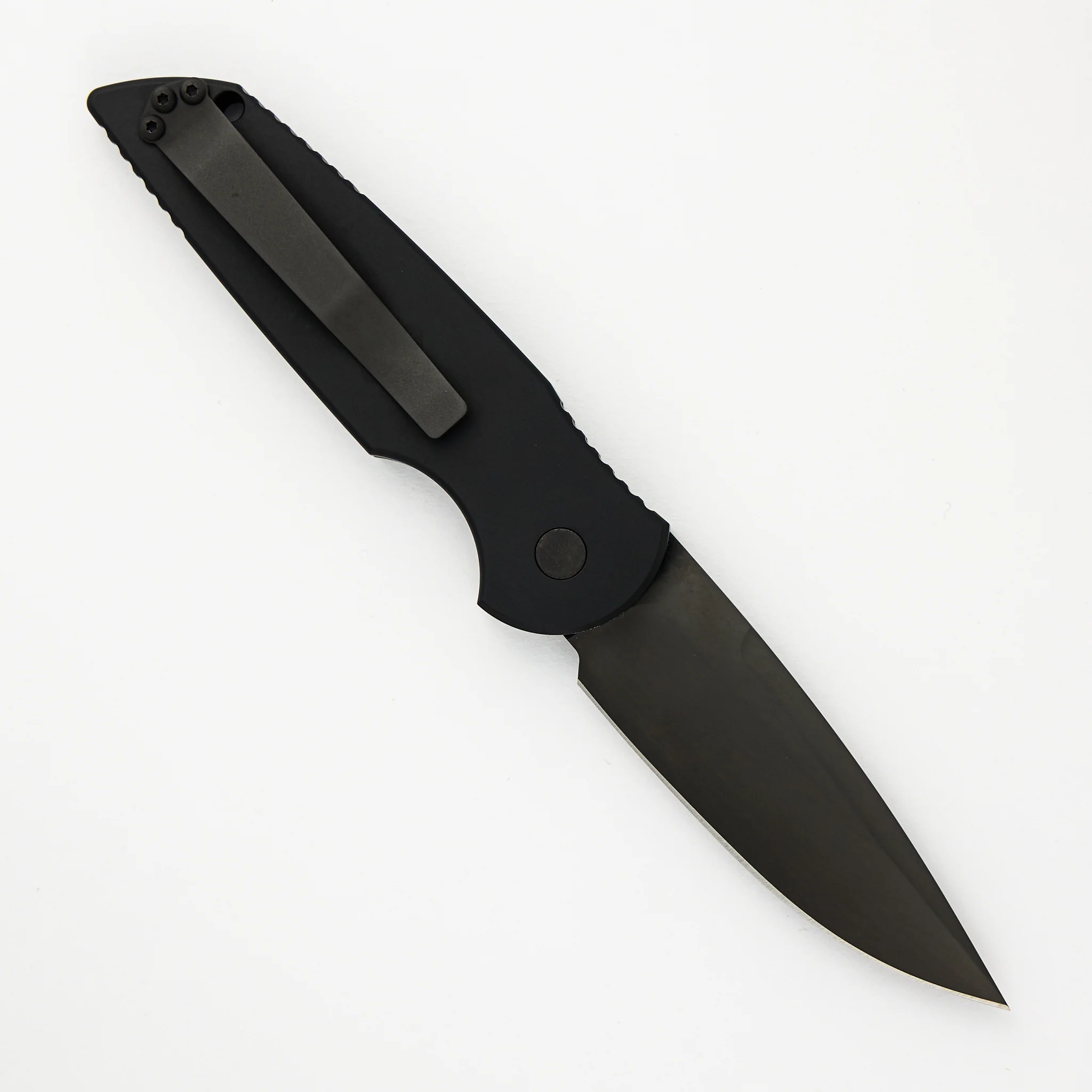 Tactical Response 3 Auto - Black Handle With Grooves - Tritium Push Button - Black Blade - Black Hardware TR3-SWAT-OPERATOR - Image 2