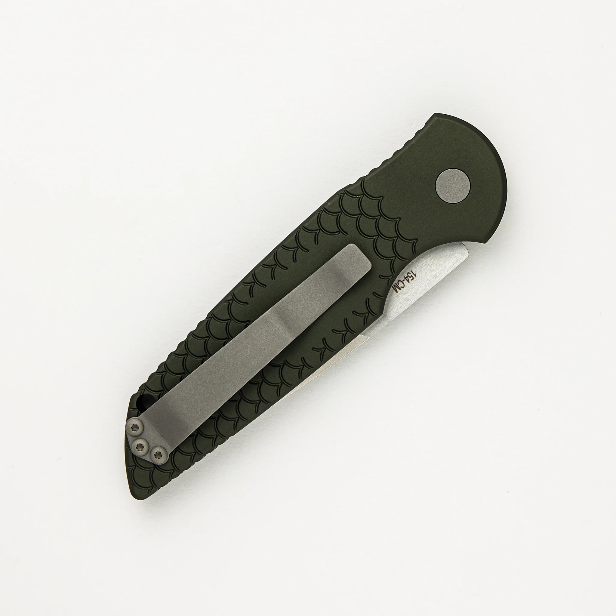 Tactical Response 3 - TR-3 X1 SW Green - Green "Fish Scale" Handle - Stonewash 154CM Blade - Image 4
