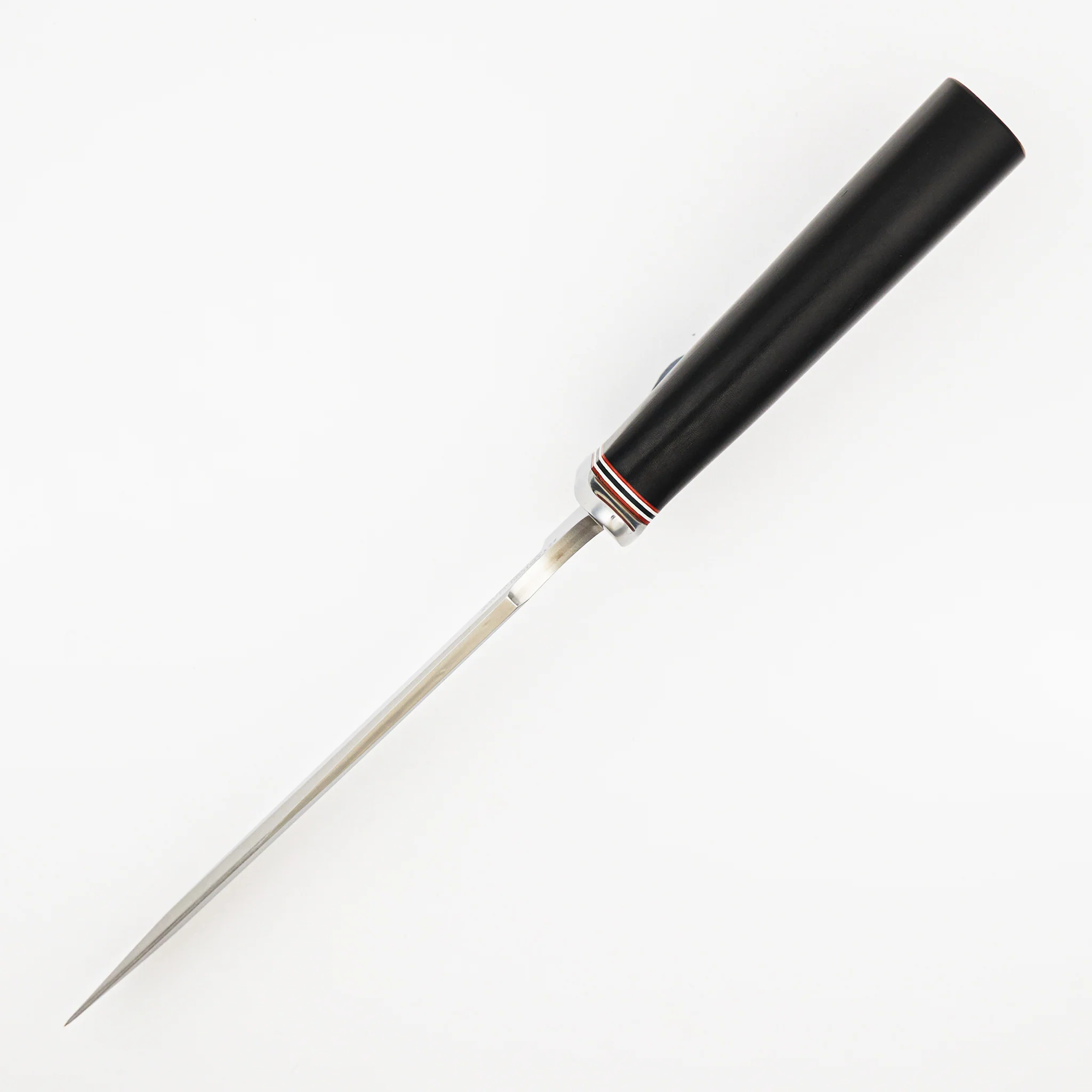 R1 Military Classic Fixed Blade - VG-1 San Mai Blade - Black Linen Micarta Handle - Image 3