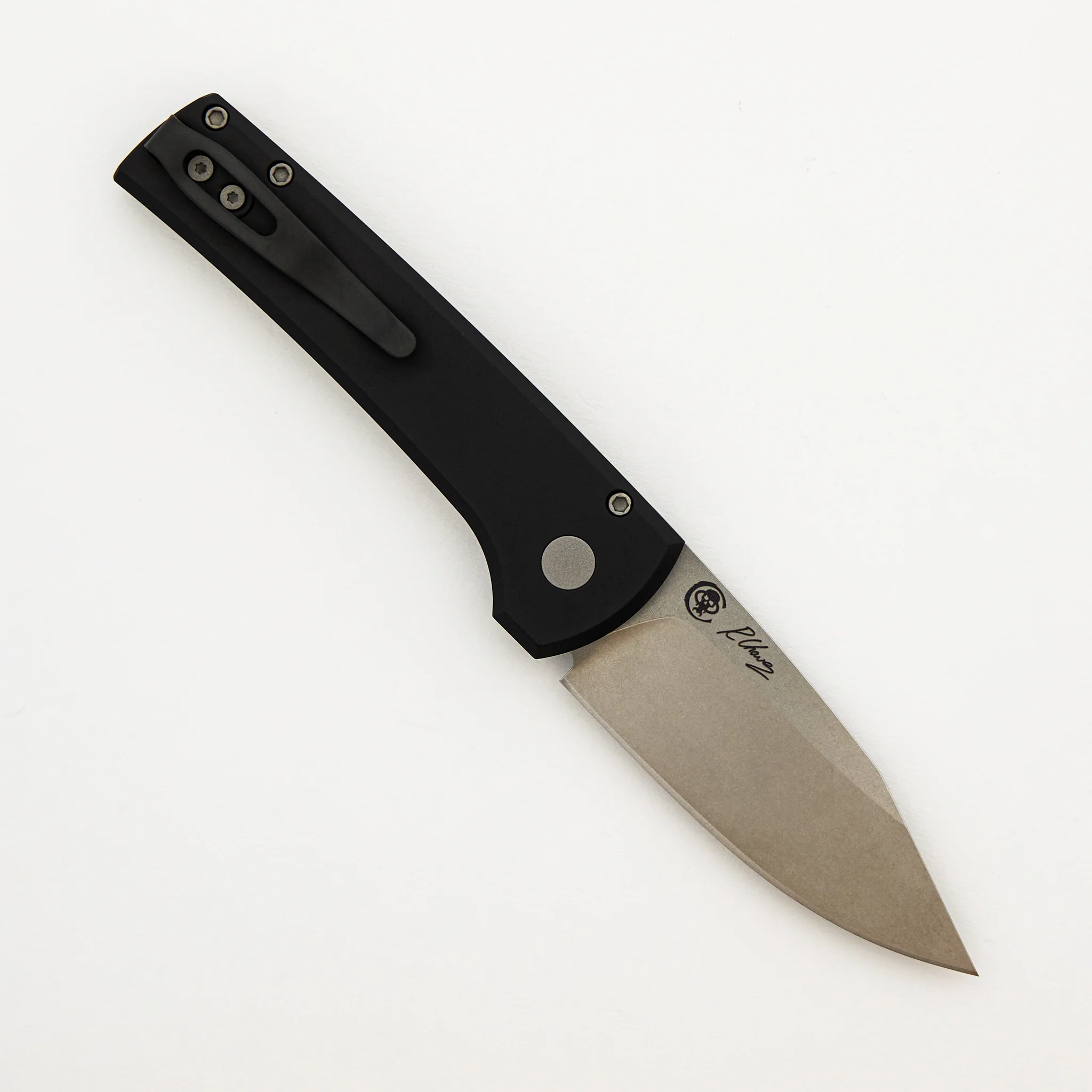 Scapegoat Compact - RCS1101 - Solid Black Aluminum Handle - Stonewash MagnaMax Blade (Ramon Chaves Design) - Image 2