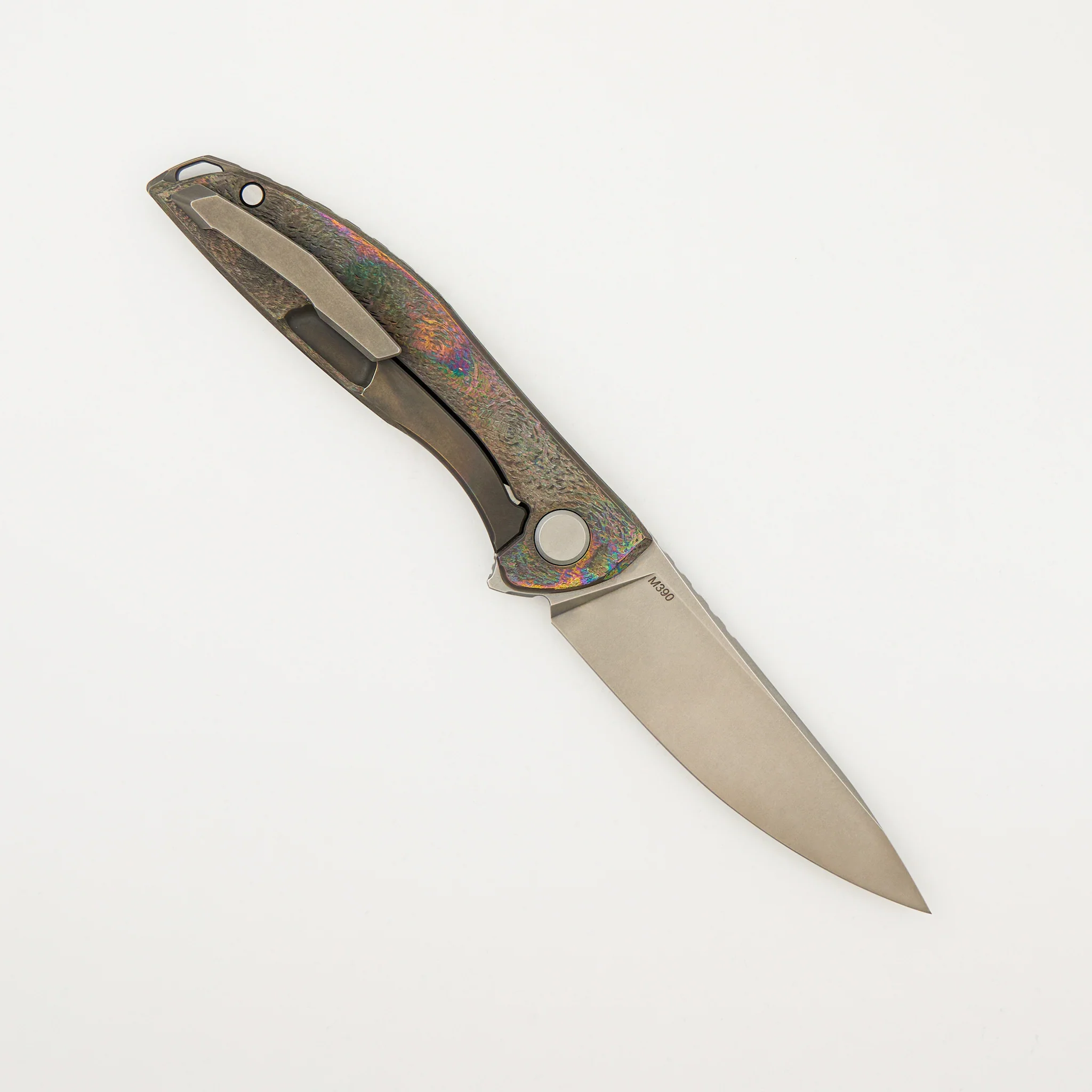 Sharknivco Finish NeOn "Avocado" - Titanium Handle - M390 Blade - MRBS - Completed - Image 3