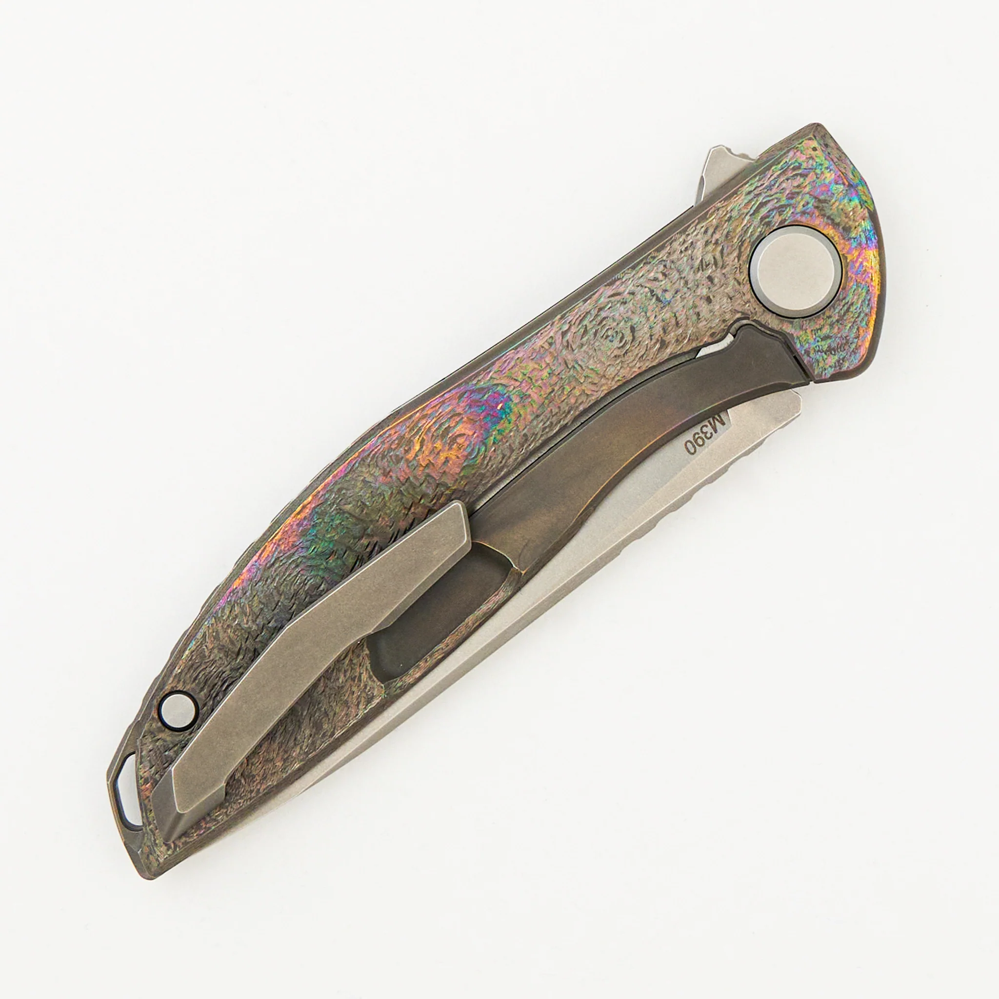 Sharknivco Finish NeOn "Avocado" - Titanium Handle - M390 Blade - MRBS - Completed - Image 5