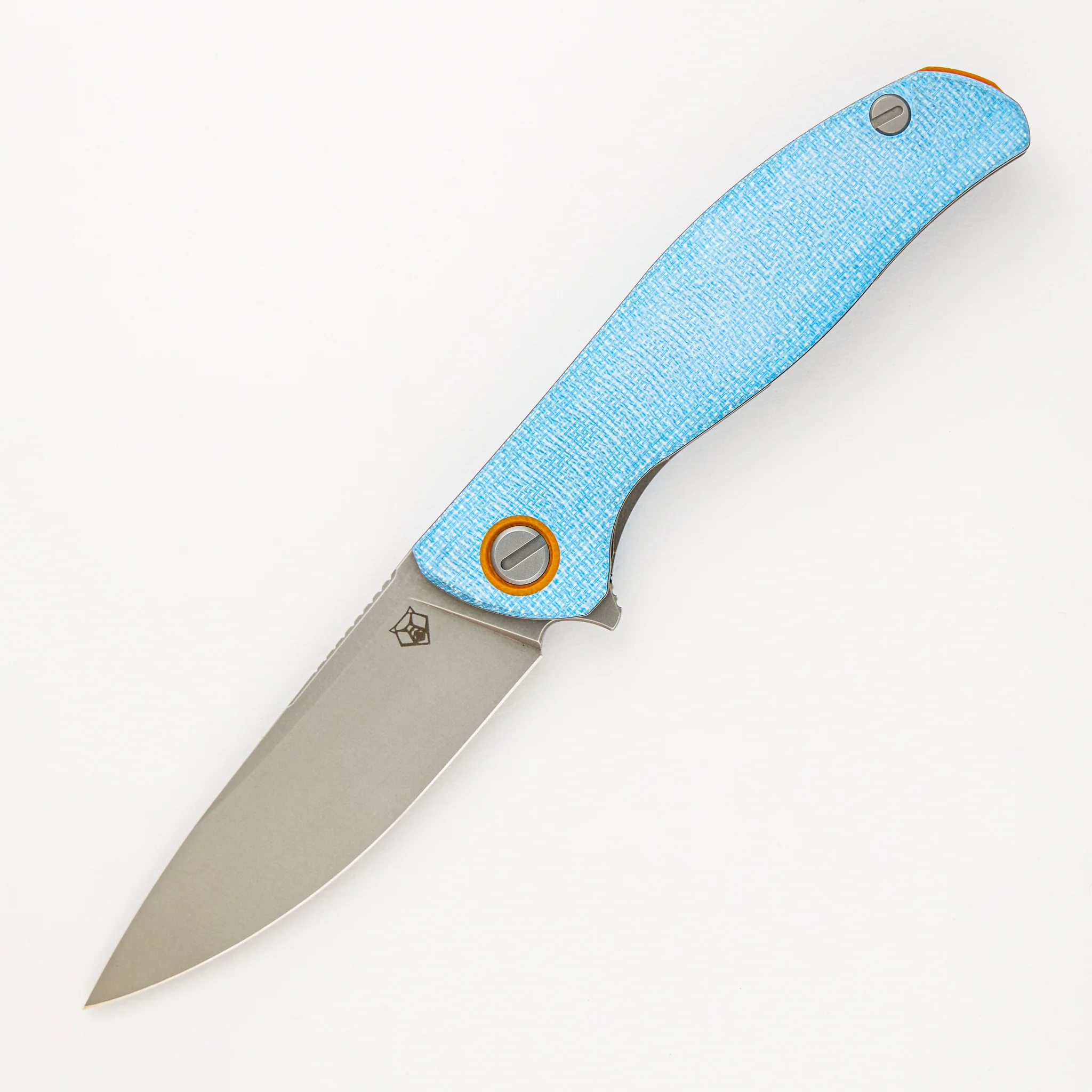 F3 - Elmax Blade - Blue Micarta W/ Orange G10 Accents - MRBS