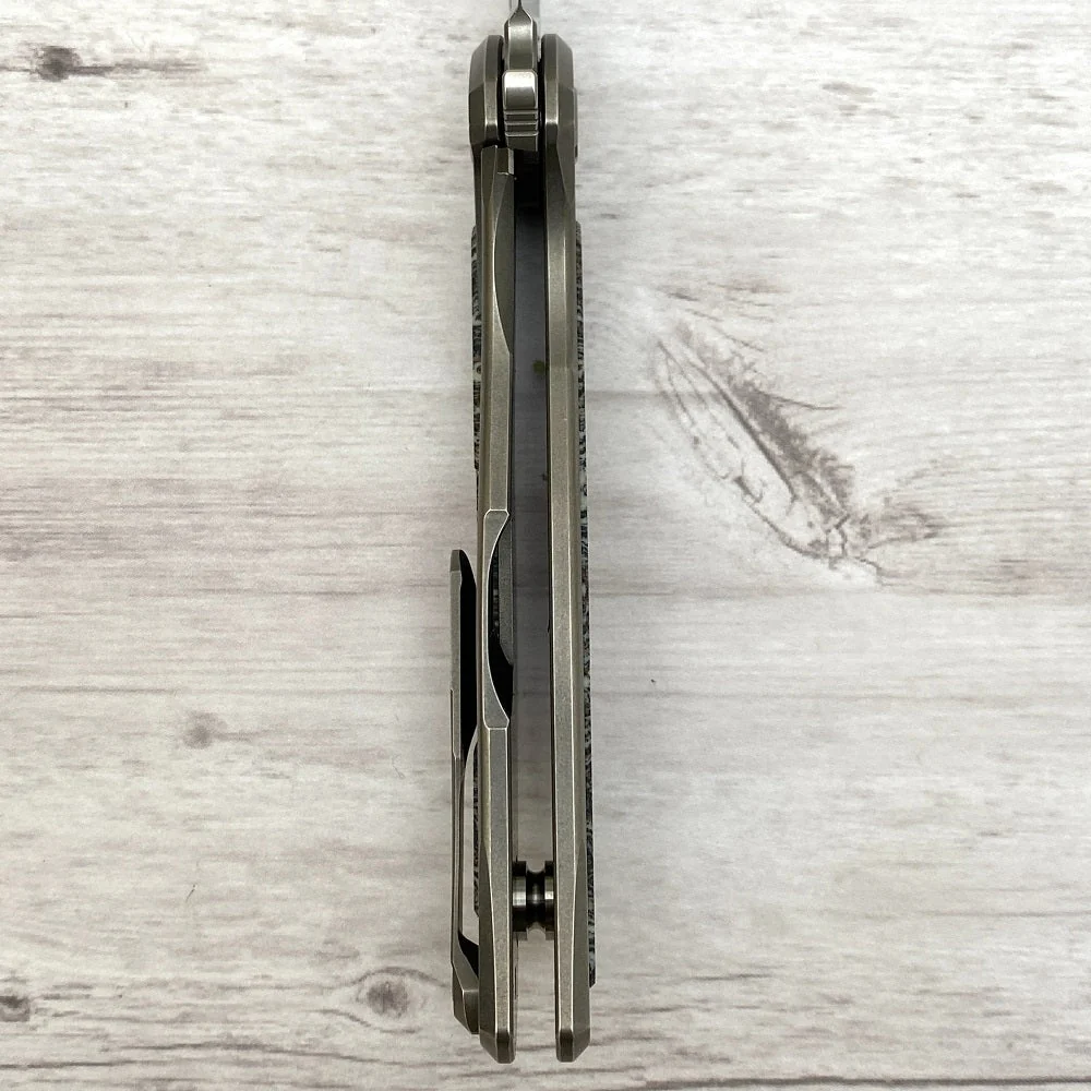 F95NL - ELMAX BLADE - STONEWASHED TITANIUM HANDLE W- DARK CRAZY MICARTA INLAY- SRB - Image 7