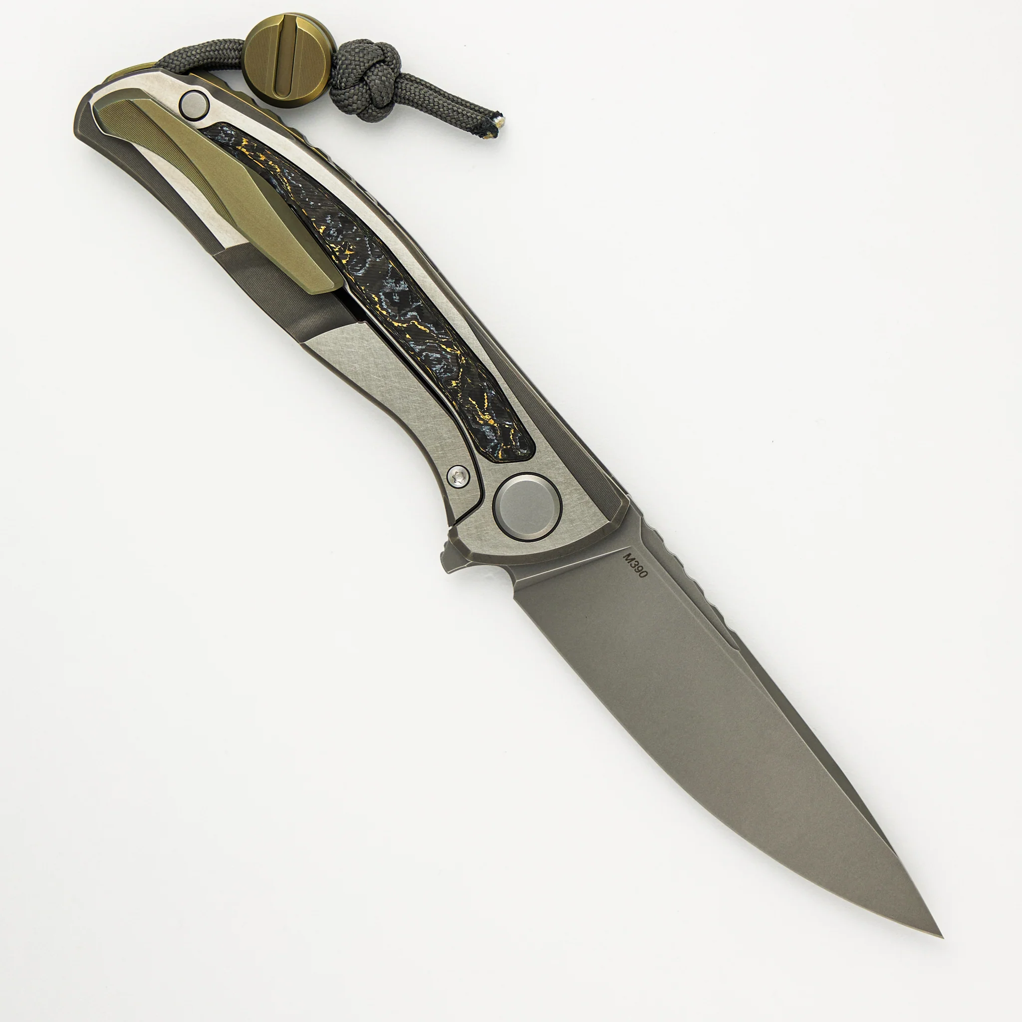 F95NL Gen. 5 - Blade Show Exclusive 2024 - M390 Blade - Titanium Handle - Golden Spark TechnoCarbo Inlays - MRBS - Image 2