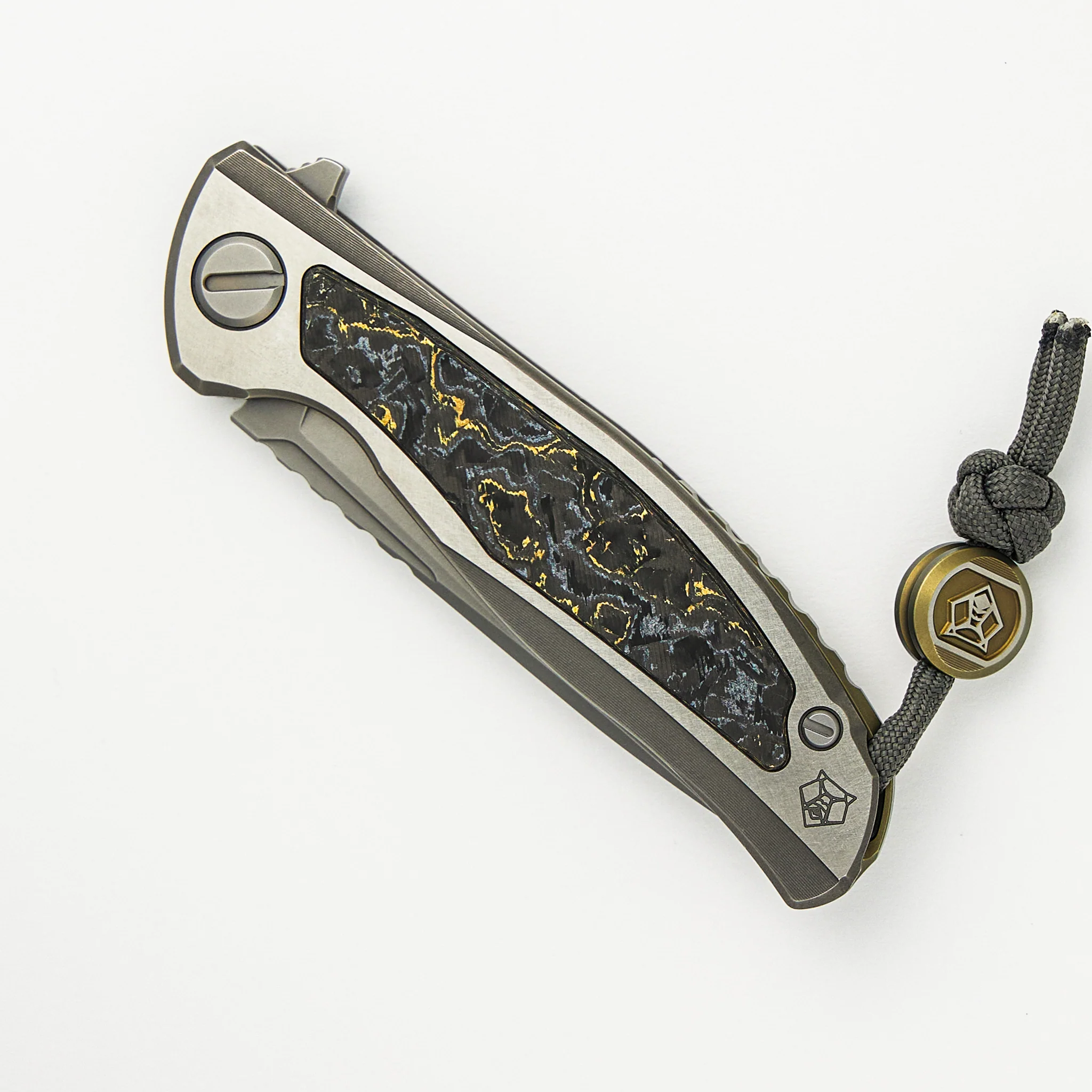 F95NL Gen. 5 - Blade Show Exclusive 2024 - M390 Blade - Titanium Handle - Golden Spark TechnoCarbo Inlays - MRBS - Image 3