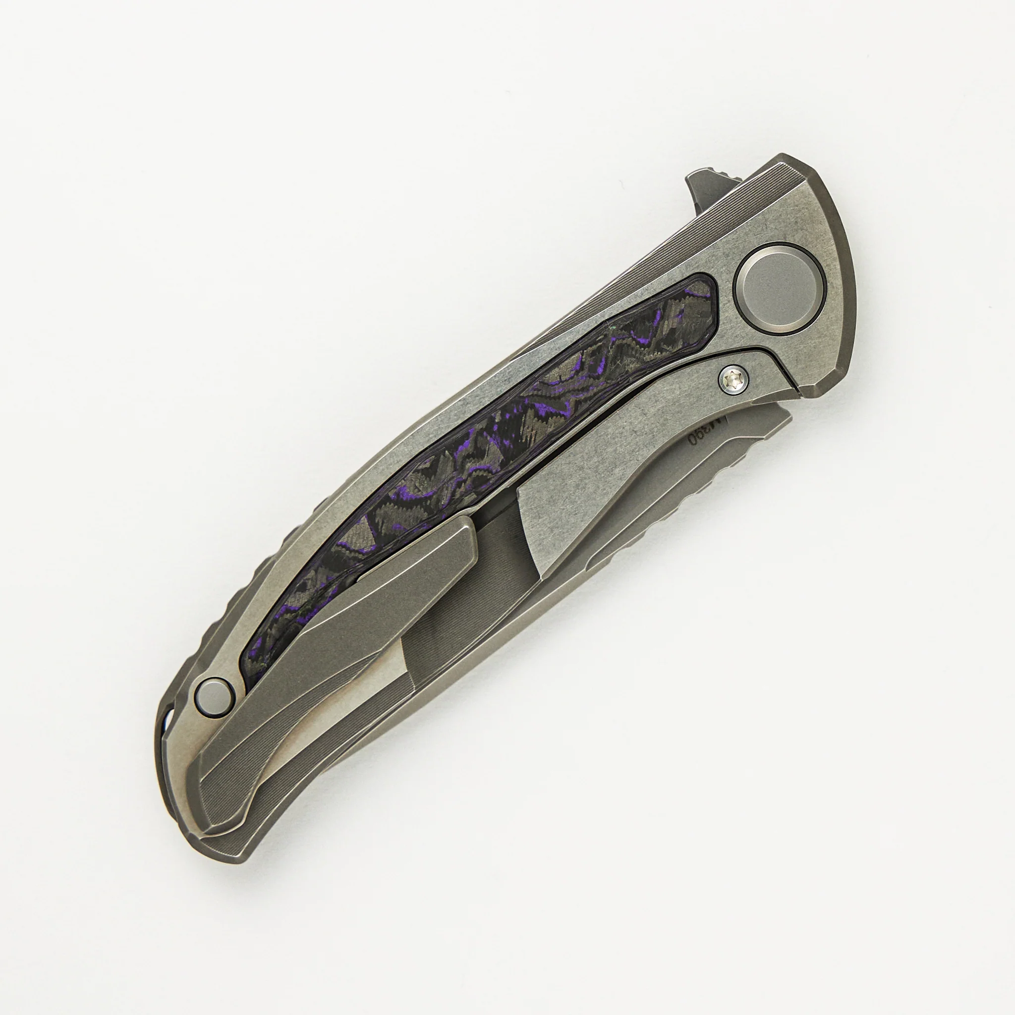 F95NL Gen. 5 - M390 Blade - Titanium Handle - Purple TechnoCarbo Inlays - MRBS - Image 4