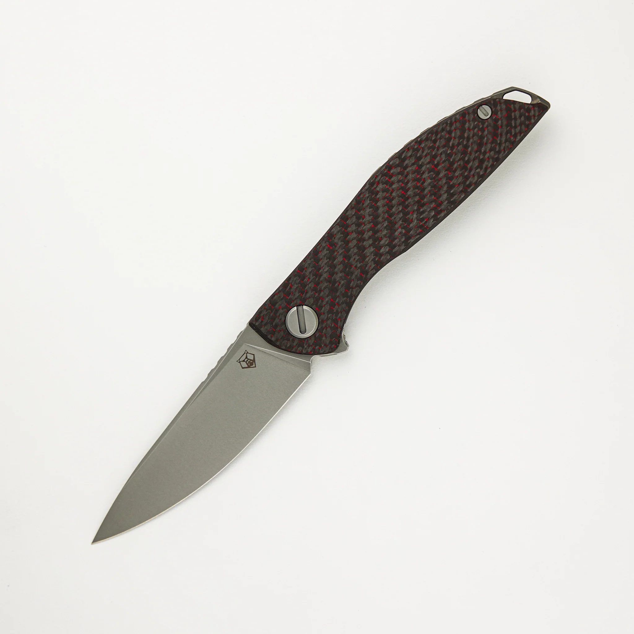 Hation Zero - M390 Blade - Red Carbon Fiber/Titanium Handle - MRBS