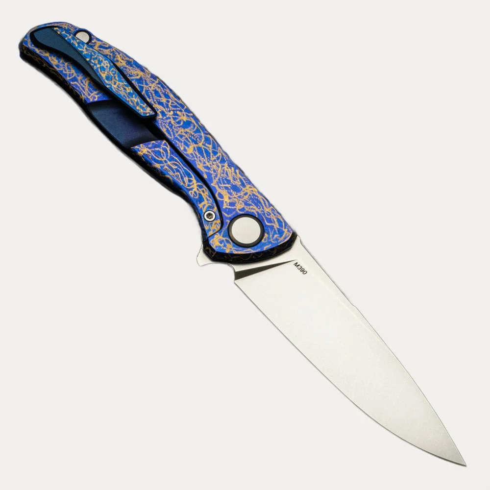 SHIROGOROV KNIVES - TODD BEGG F95TBT FLIPPER - M390 BLADE - TITANIUM HANDLE - MRBS - Image 2