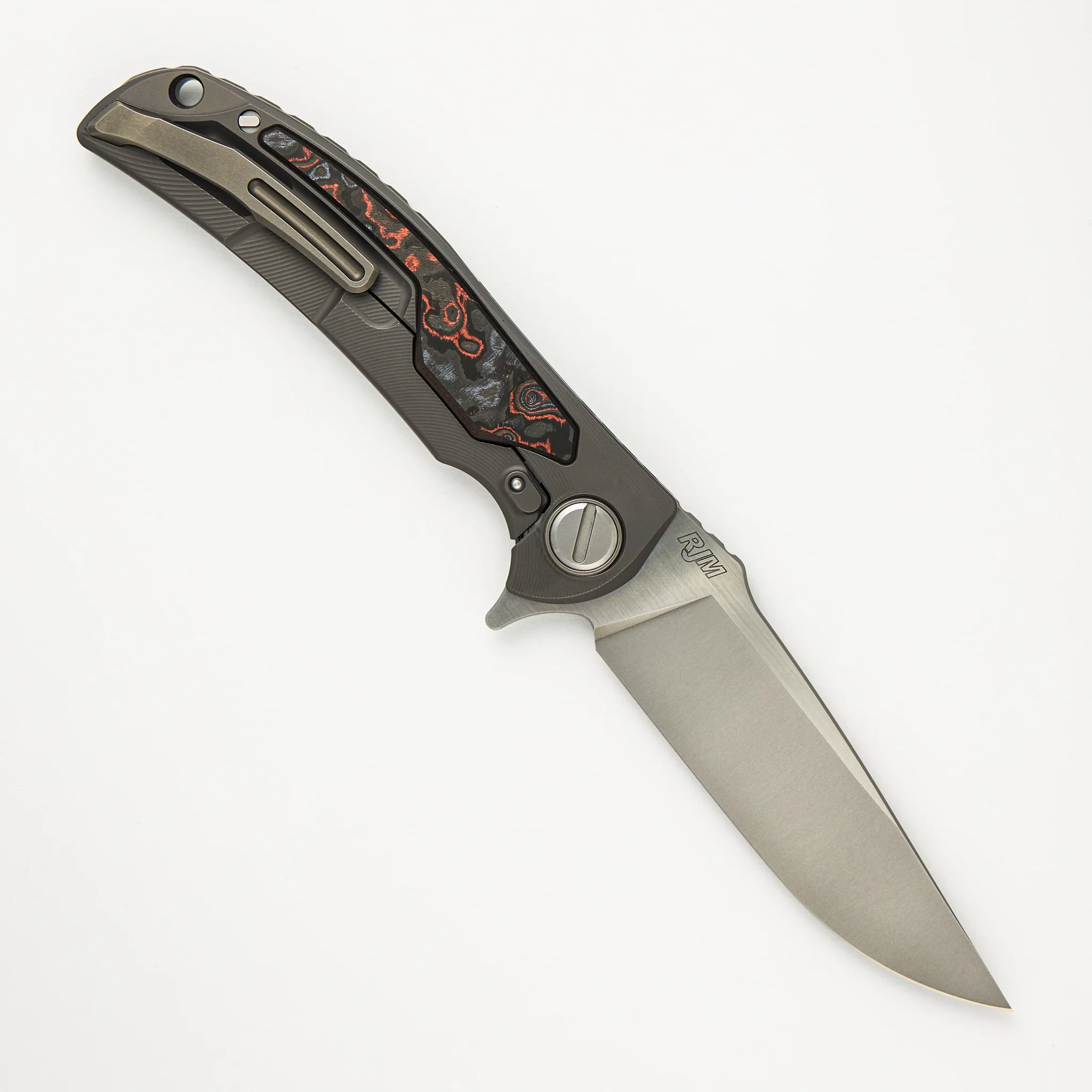 "Limited Edition" Molten Overkill - MagnaCut Blade - Titanium Handle W/ Lava & Ash CarboTi Inlays - SRRBS (RJ Martin Design) - Image 2