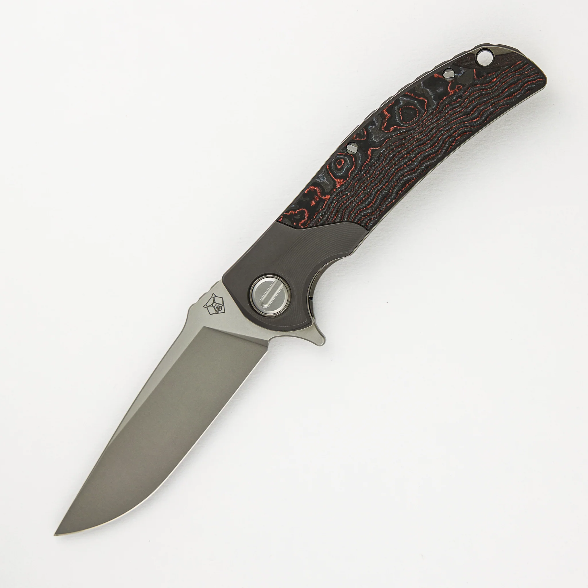 "Limited Edition" RQ36 – Titanium/Lava & Ash CarboTi Handle – S110V Blade – SRRBS (RJ Martin Design)