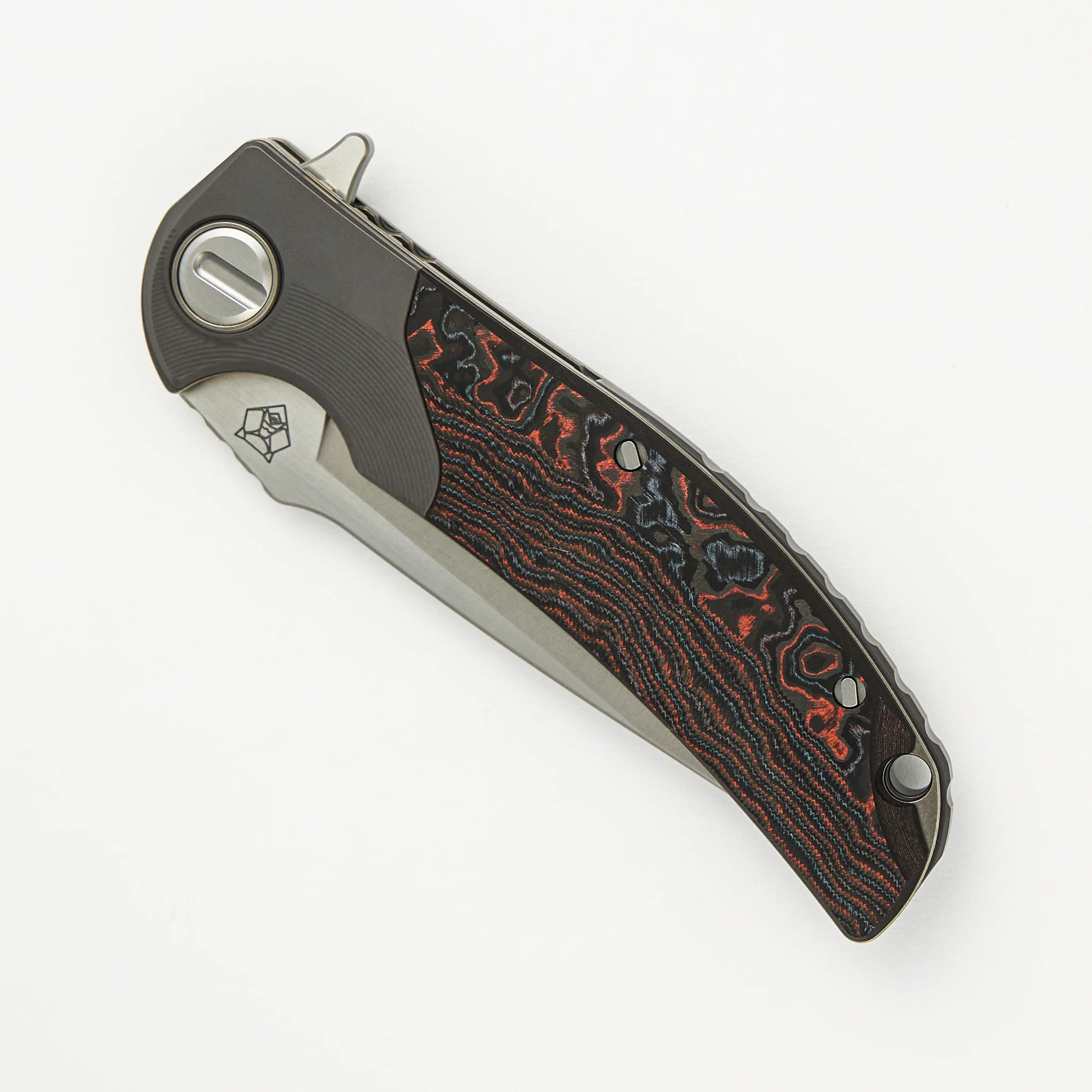 "Limited Edition" RQ36 – Titanium/Lava & Ash CarboTi Handle – S110V Blade – SRRBS (RJ Martin Design) - Image 3