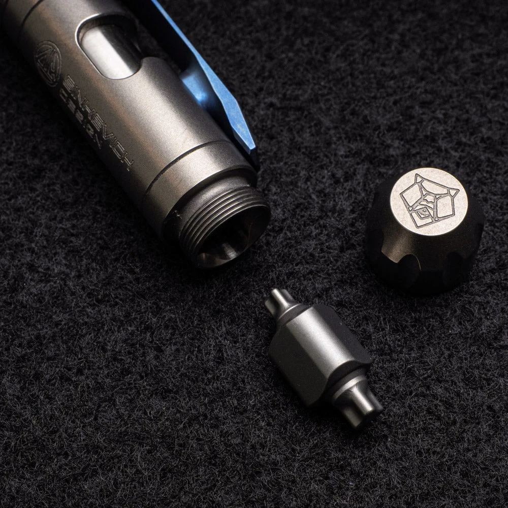 Titanium Clip-Action Tool Pen – Stonewashed (Sinkevich Design) - Image 7