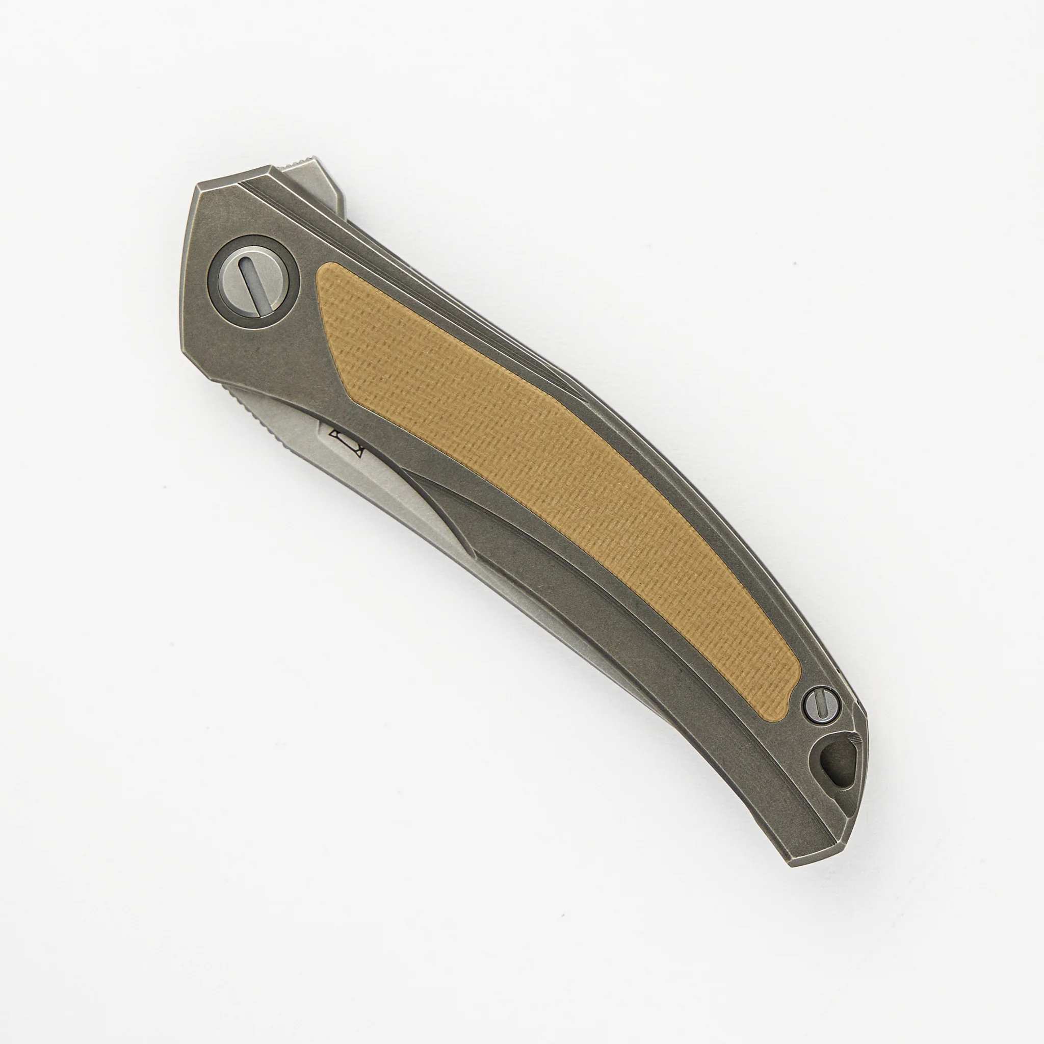 Ursus Quantum - Cromax PM Blade - Titanium Handle - Beige G10 Inlay - MRBS - Image 3