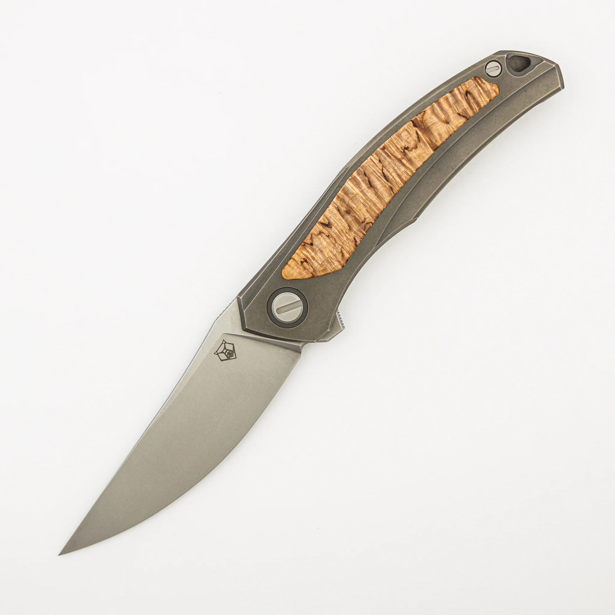 Ursus Quantum - Cromax PM Blade - Titanium Handle - Curly Birch Inlay - MRBS - Image 15