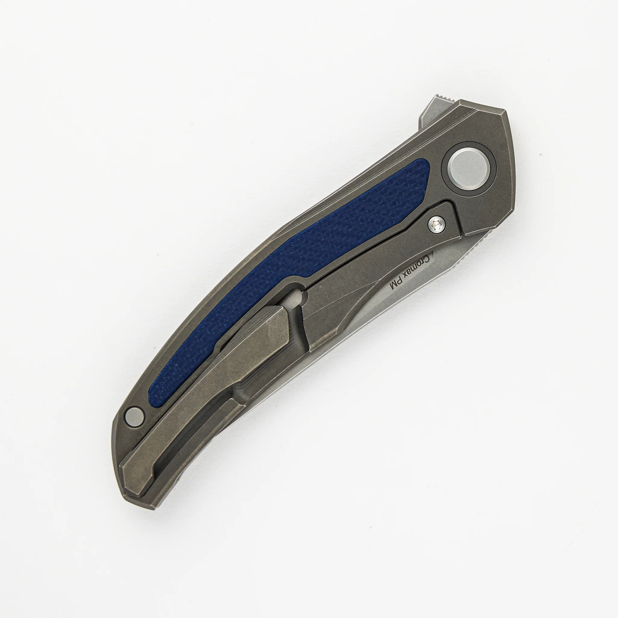 Ursus Quantum - Cromax PM Blade - Titanium Handle - Dark Blue G10 Inlay - MRBS - Image 4