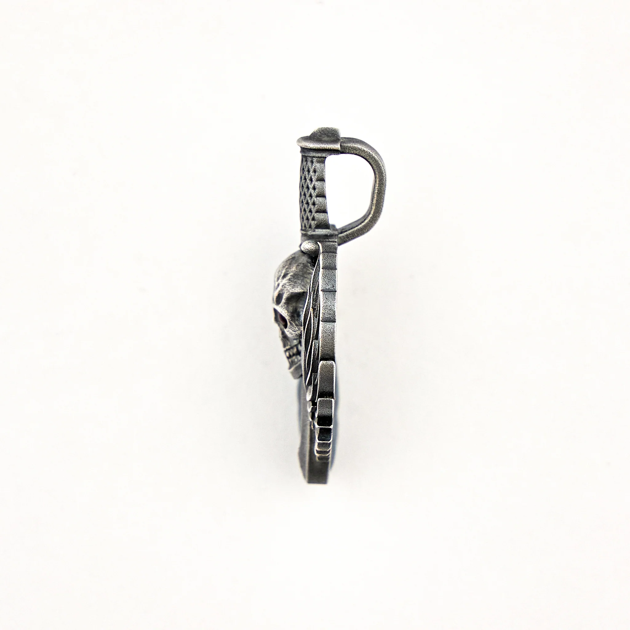 Silver Vigilant Guardian W/ Red Eyes Pendant - Image 3