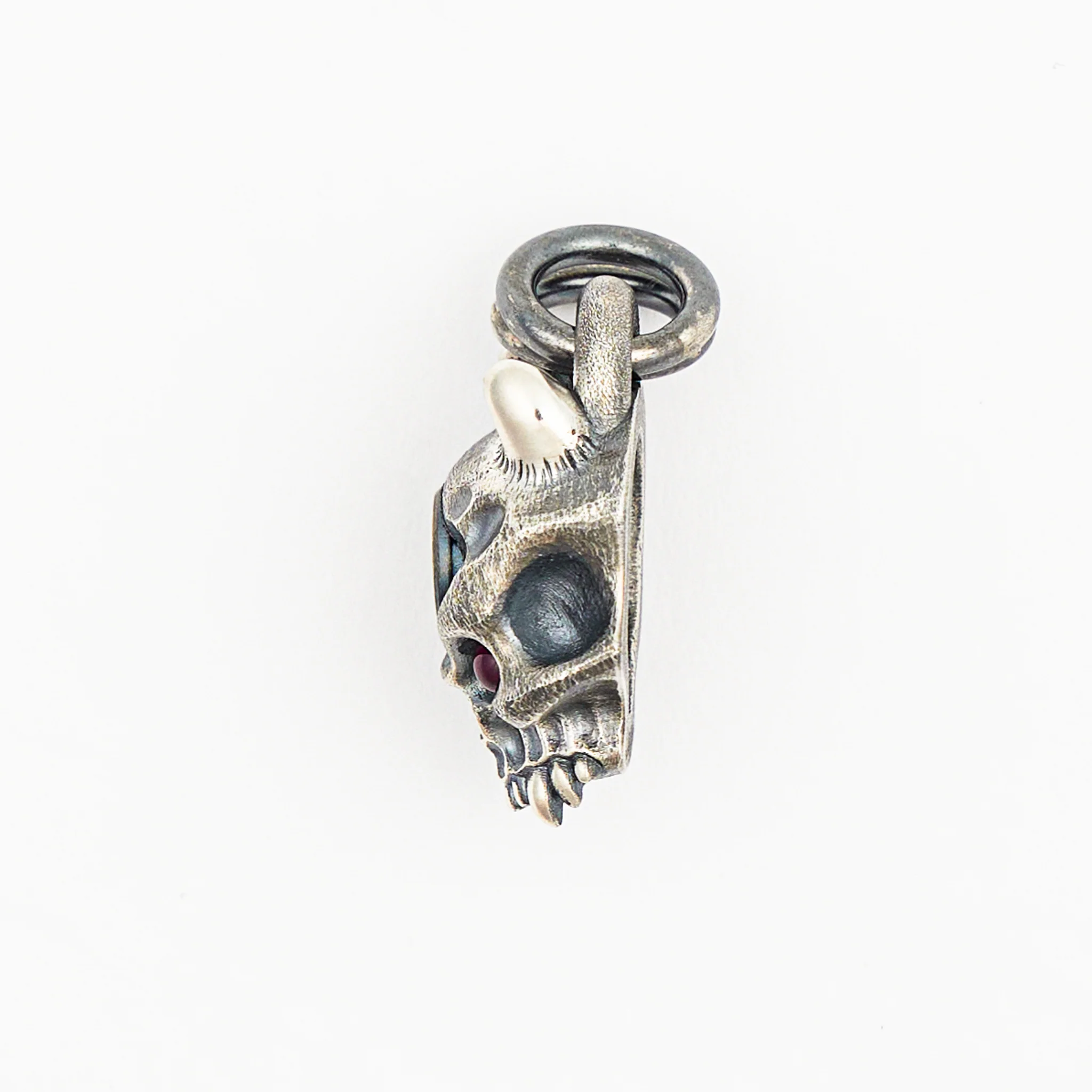 Silver Vigilant Slinger Oni Hard Warrior Pendant W/ Red Eyes - Image 3