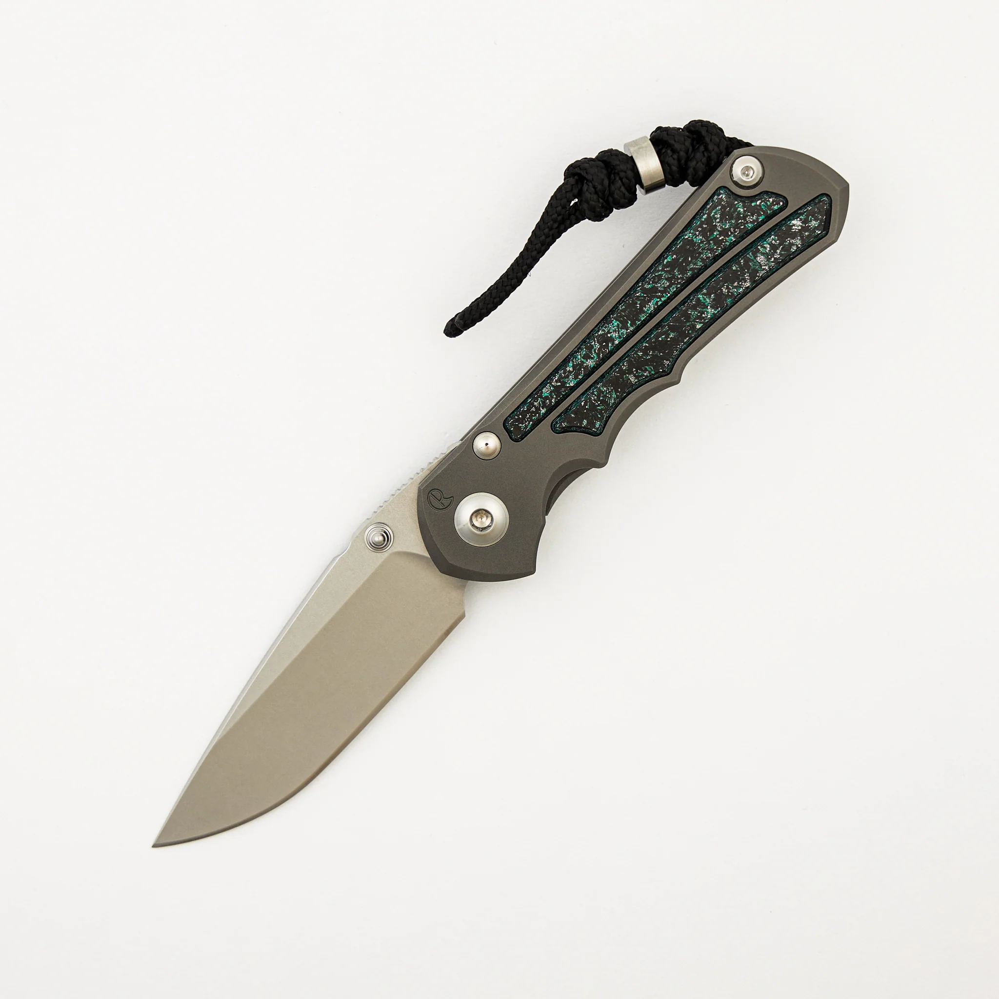 Small Inkosi - Teal Magnetic CarboTi Inlay - Drop Point CPM MagnaCut Blade - MIM Clip - 2025 R1 Invitational